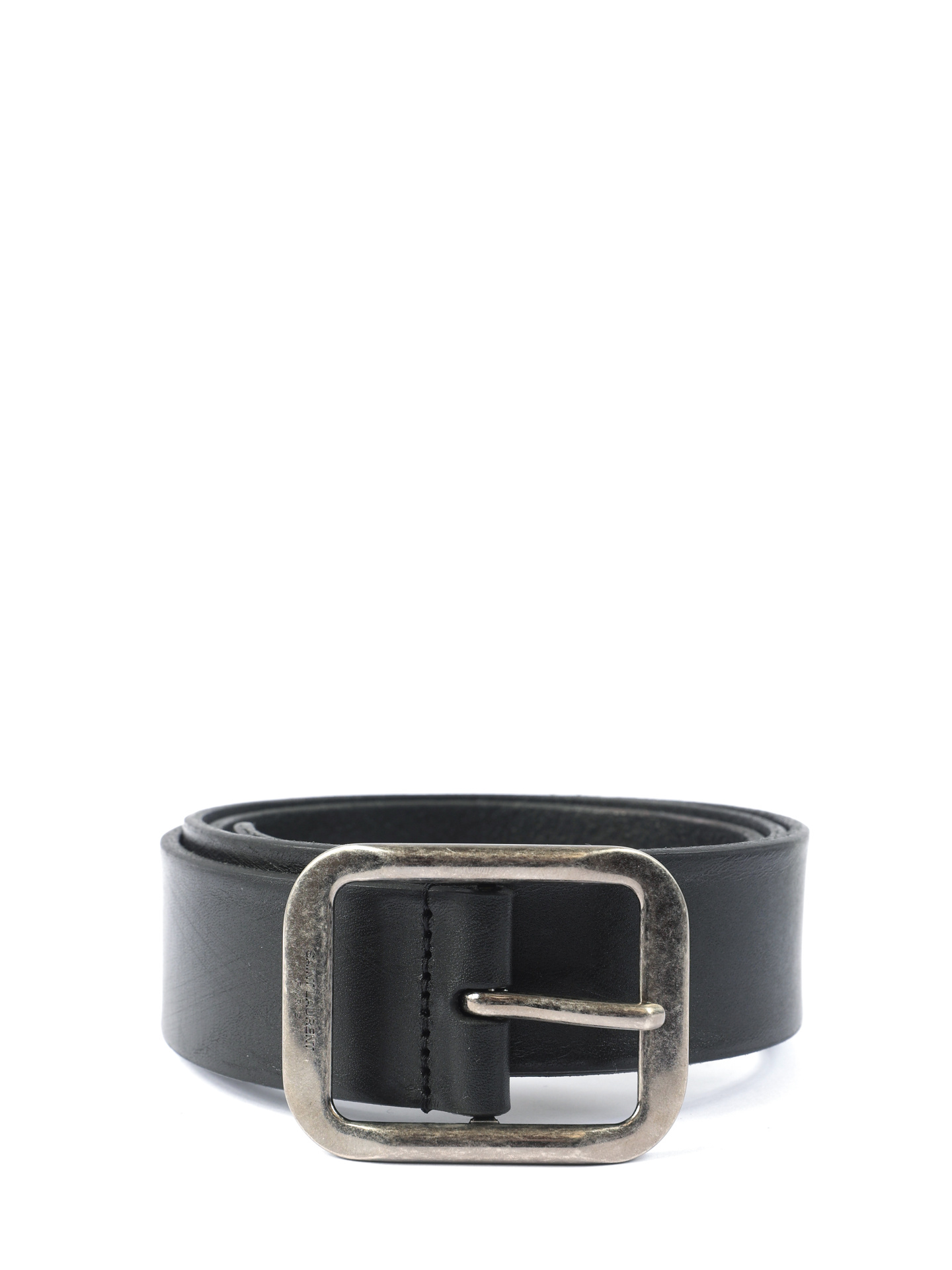 Ремень черный кожаный матовый с металлической пряжкой — купить в интернет-магазине Verdistore