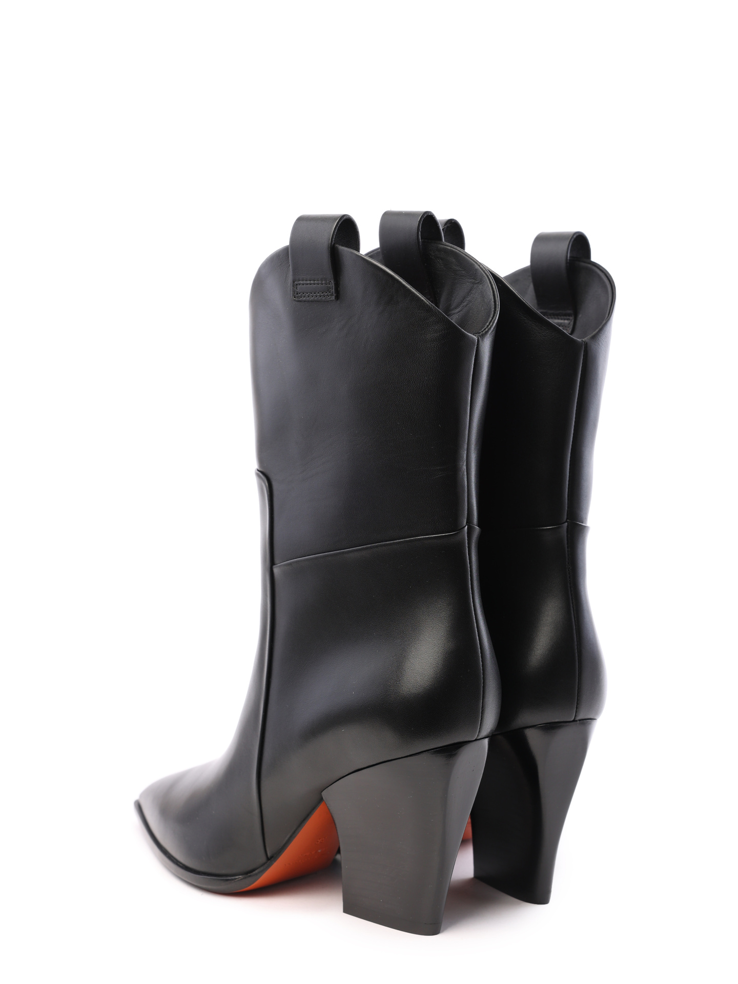 Казаки Santoni WTOP59604HI3BLGAN01 черыные женские из натуральной кожи — купить в интернет-магазине Verdistore