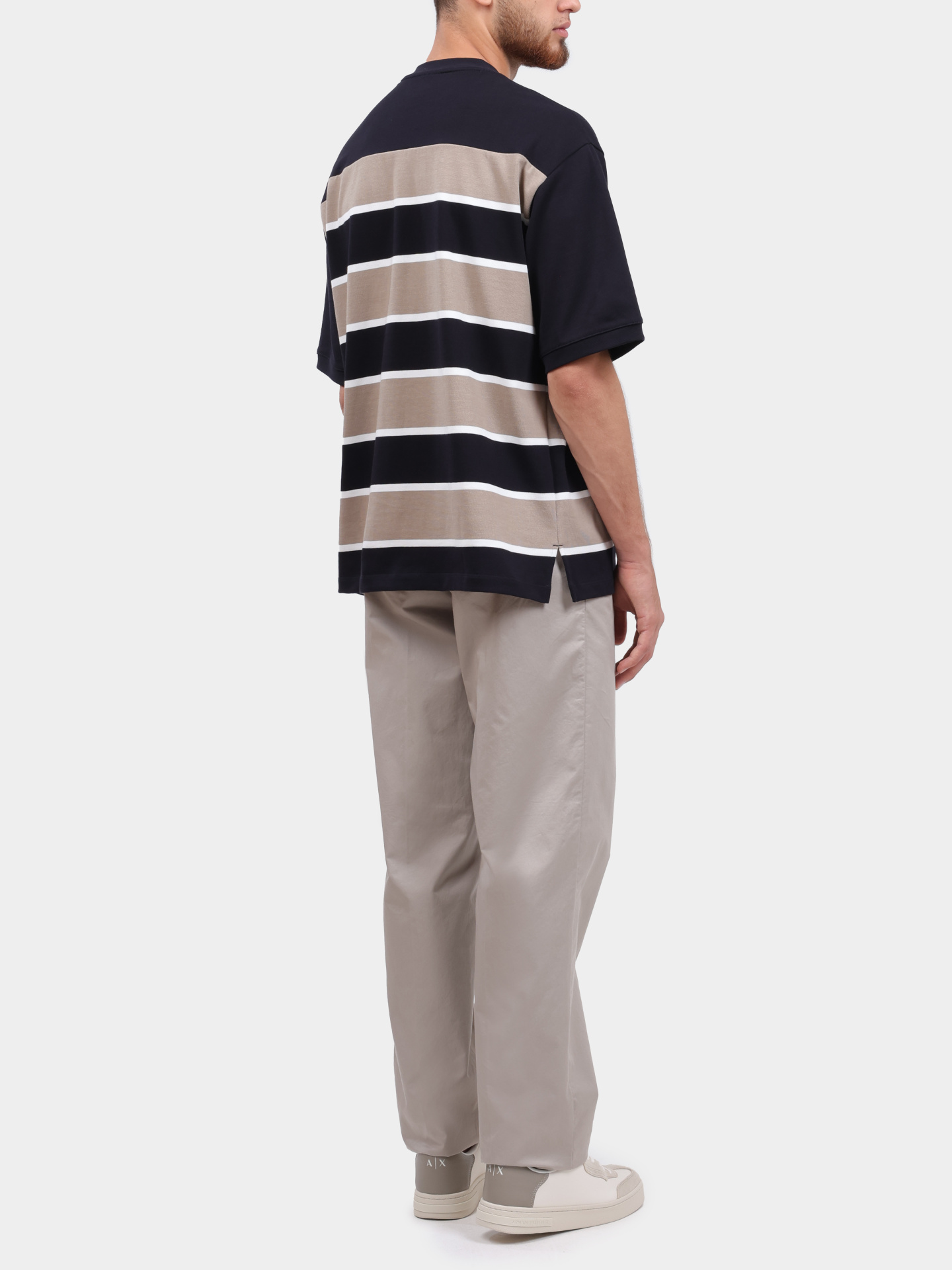 Футболка Armani Exchange XM000465 AF13024 F6017 хлопковая мужская в полоску — купить в интернет-магазине Verdistore