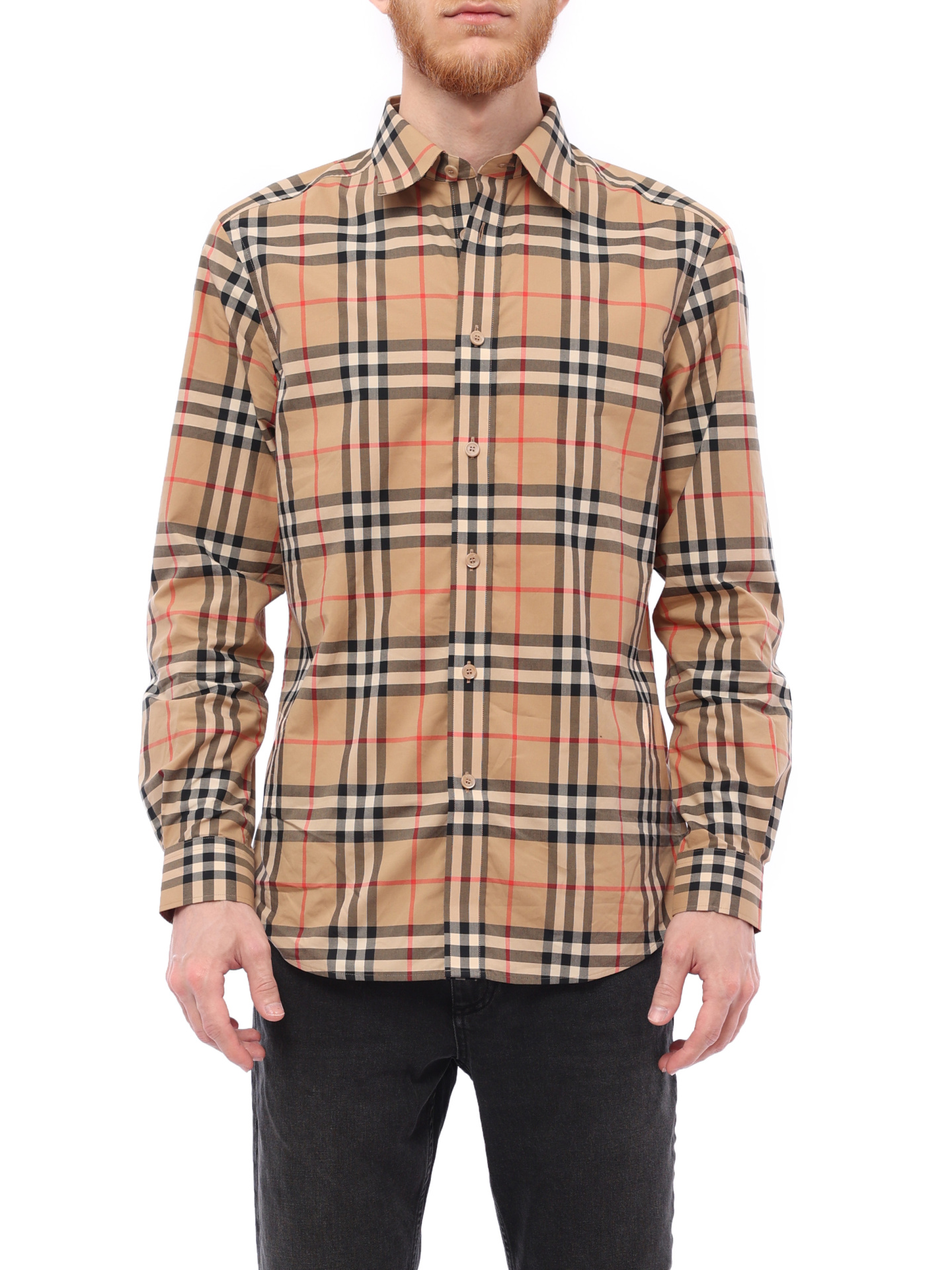 Рубашка Burberry 8020863 A7028 хлопковая мужская в клетку — купить в интернет-магазине Verdistore