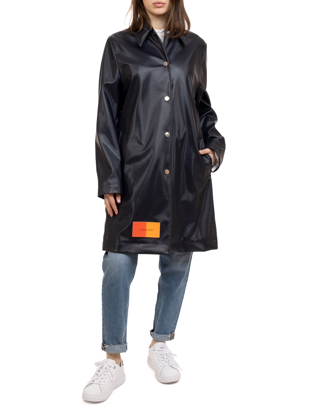 Тренч Calvin Klein K20K200559 темно-синий женский — купить в интернет-магазине Verdistore