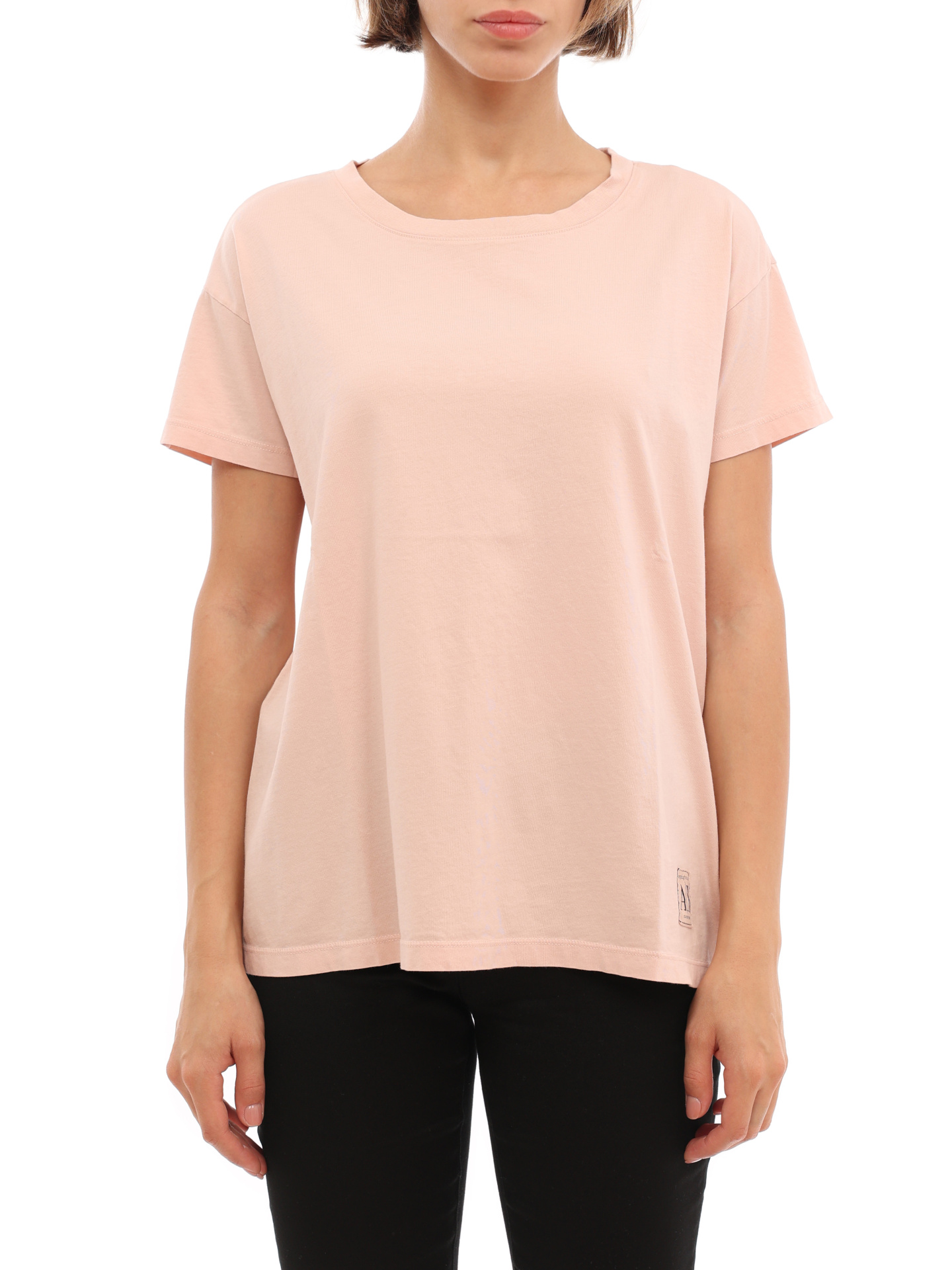 Футболка Armani Exchange 3LYTKX YJ6VZ 14AA бежевая женская из хлопка — купить в интернет-магазине Verdistore