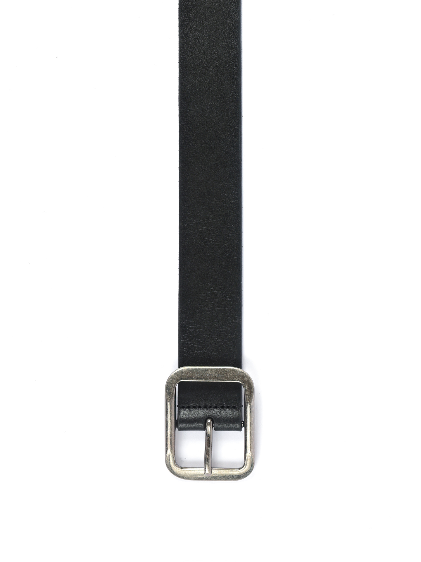 Ремень черный кожаный матовый с металлической пряжкой — купить в интернет-магазине Verdistore
