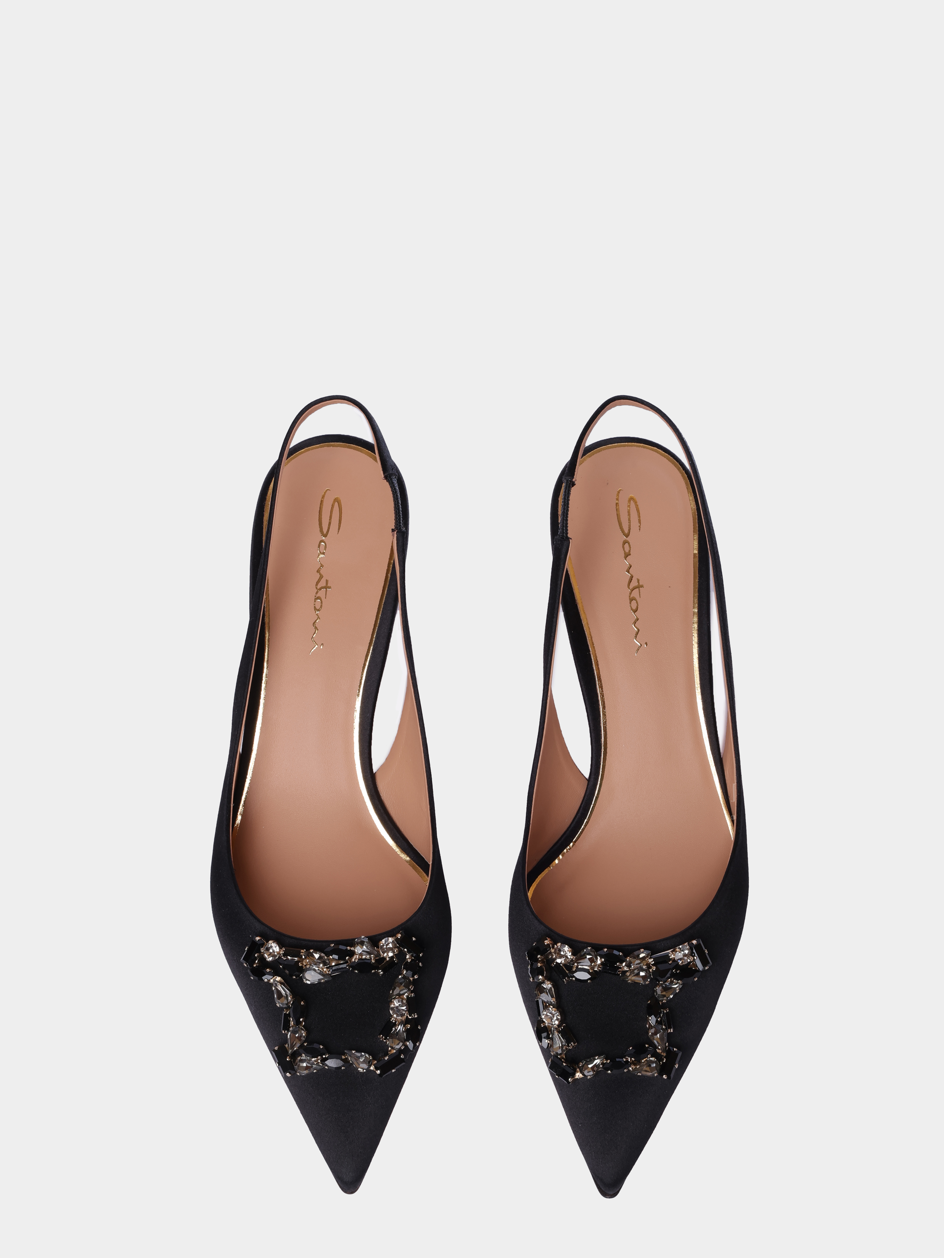 Туфли Santoni WDIG72179HA2NYHNN01 атласные женские — купить в интернет-магазине Verdistore