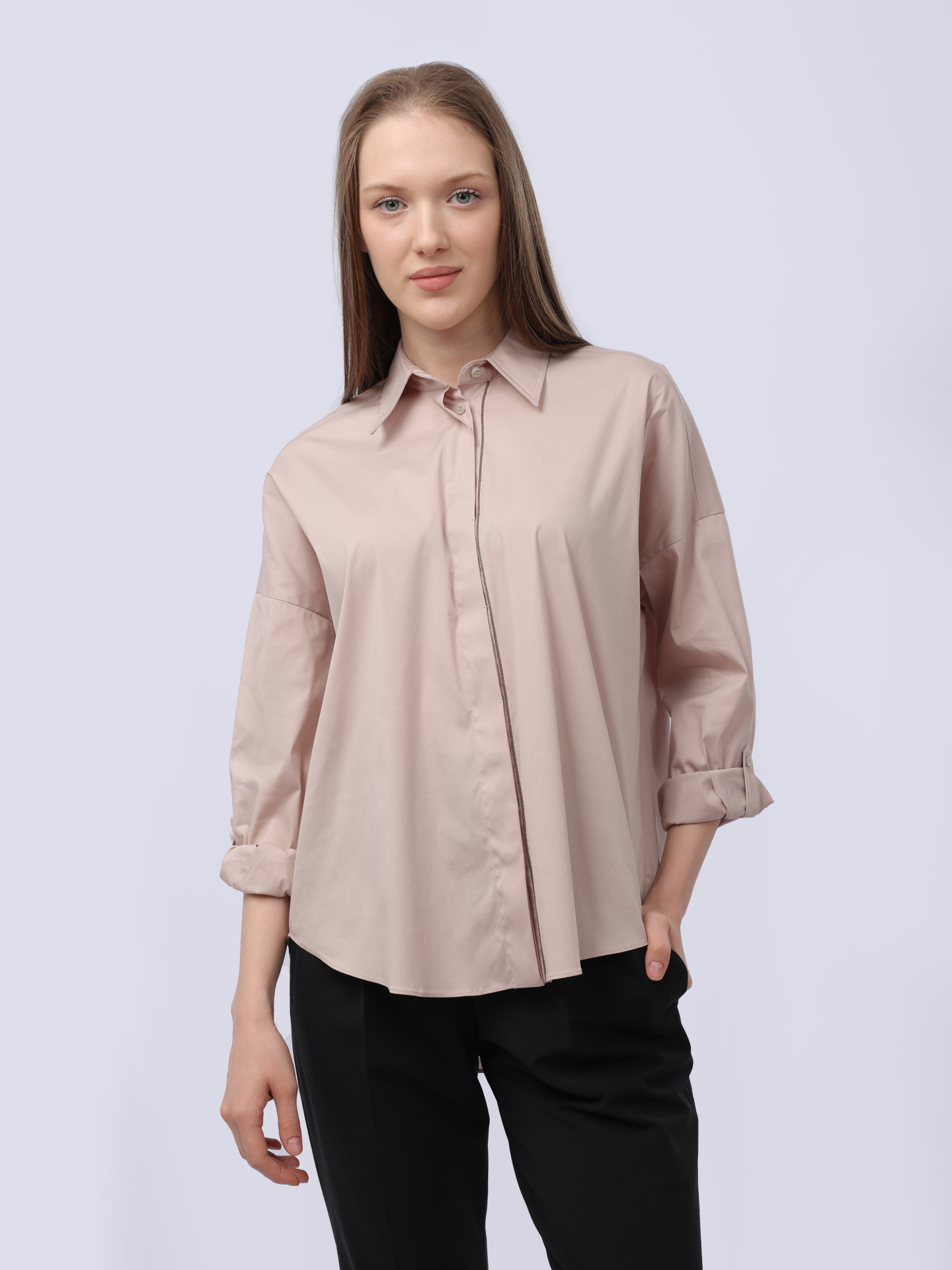 Рубашка Brunello Cucinelli M0091B1375 C9600 бежевая женская — купить в интернет-магазине Verdistore