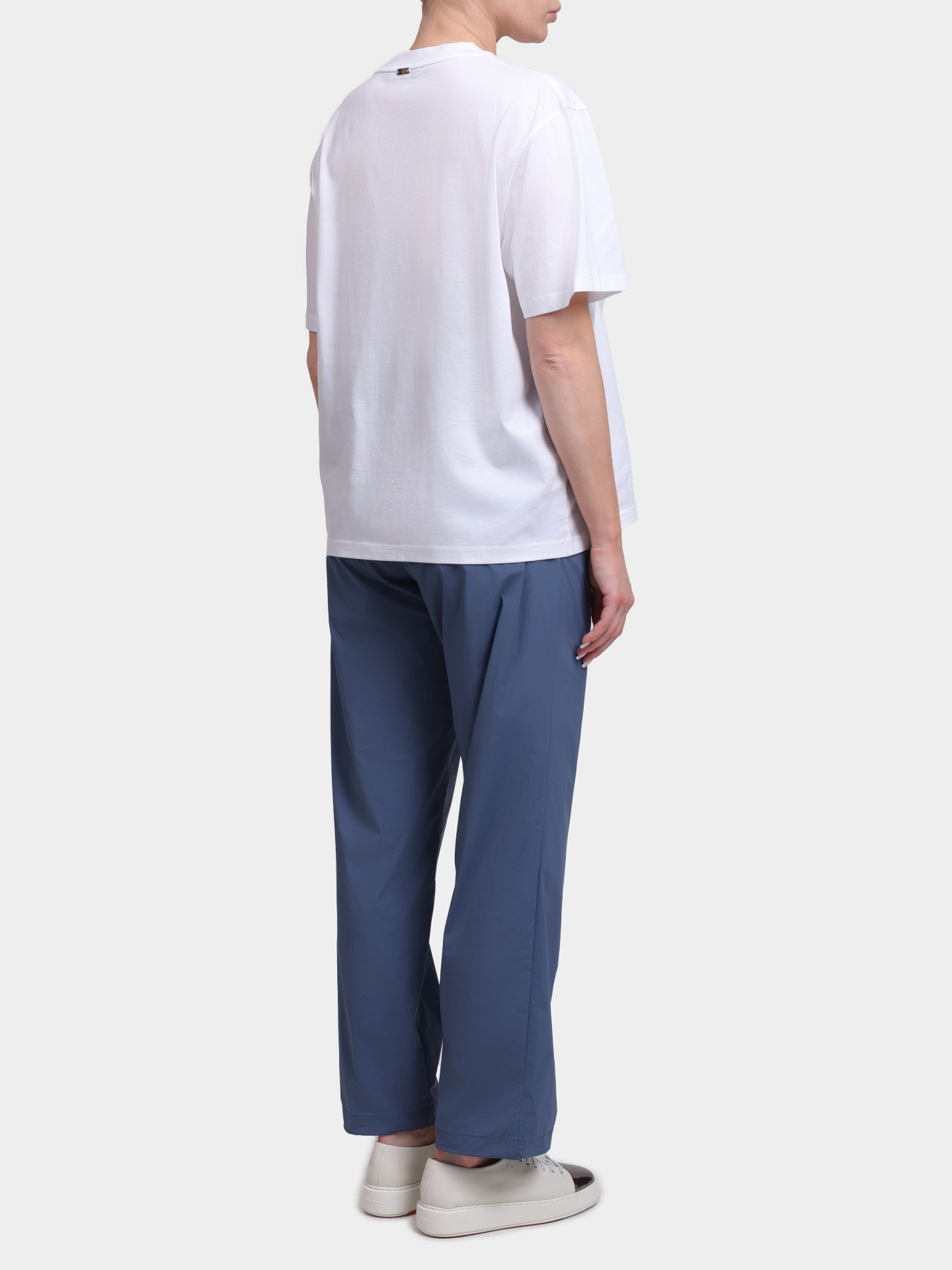 Брюки Herno PT000193U 12431SZ 9119 голубые женские с поясом на кулиске  — купить в интернет-магазине Verdistore