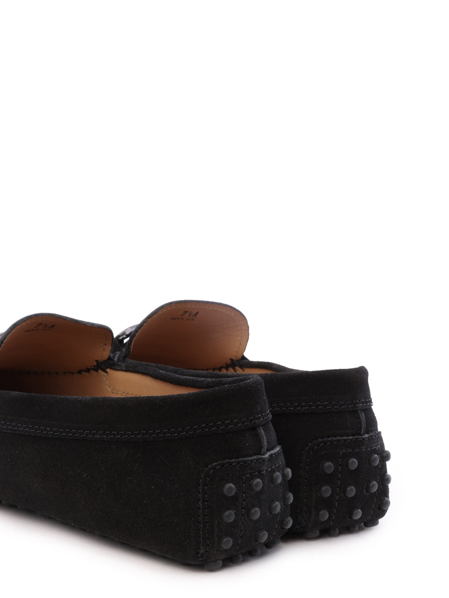 Мокасины черные замшевые с металлическим логотипом на пряжке — купить в интернет-магазине Verdistore