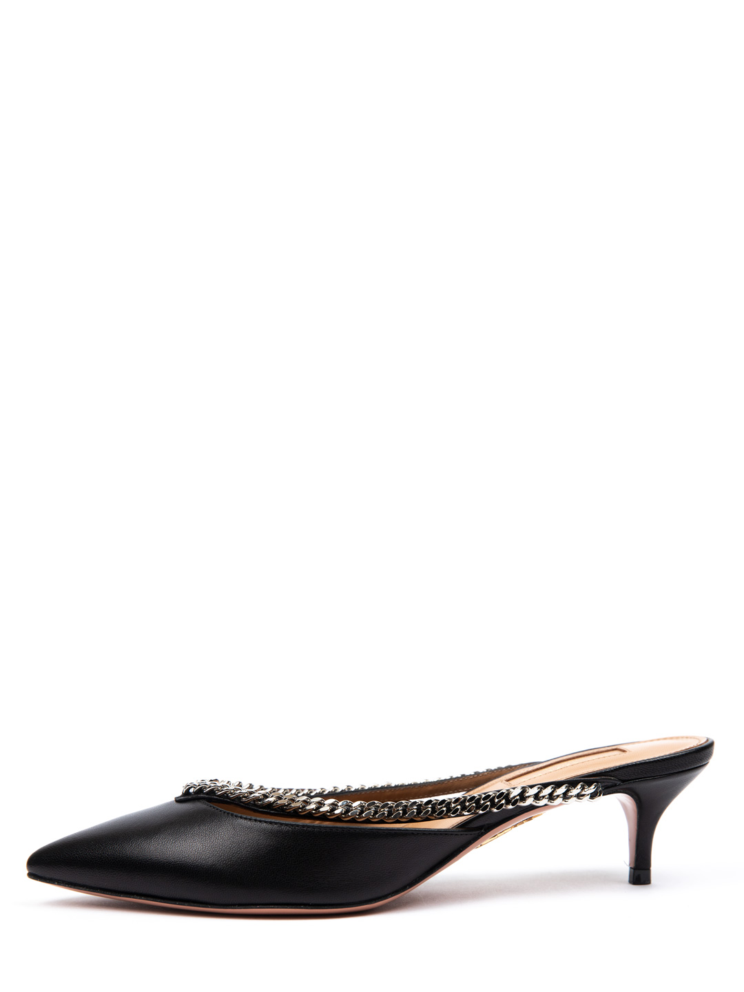 Сабо Aquazzura SCHMIDMO - NAP черные кожаные женские — купить в интернет-магазине Verdistore