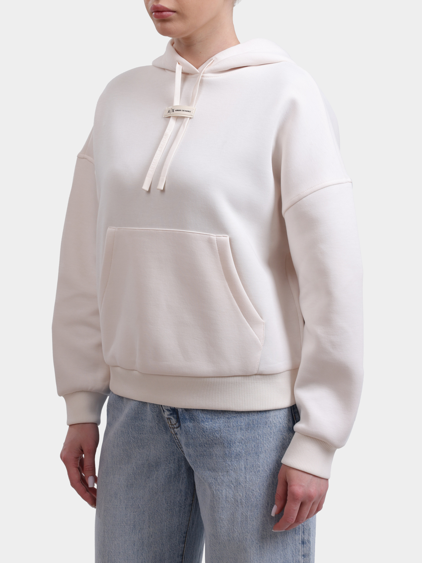 Худи Armani Exchange XW000745 AF16134 U1003 белое женское — купить в интернет-магазине Verdistore