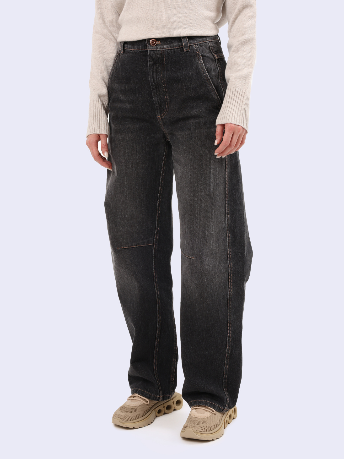 Джинсы Brunello Cucinelli MA095P5932 C8999 широкие женские — купить в интернет-магазине Verdistore