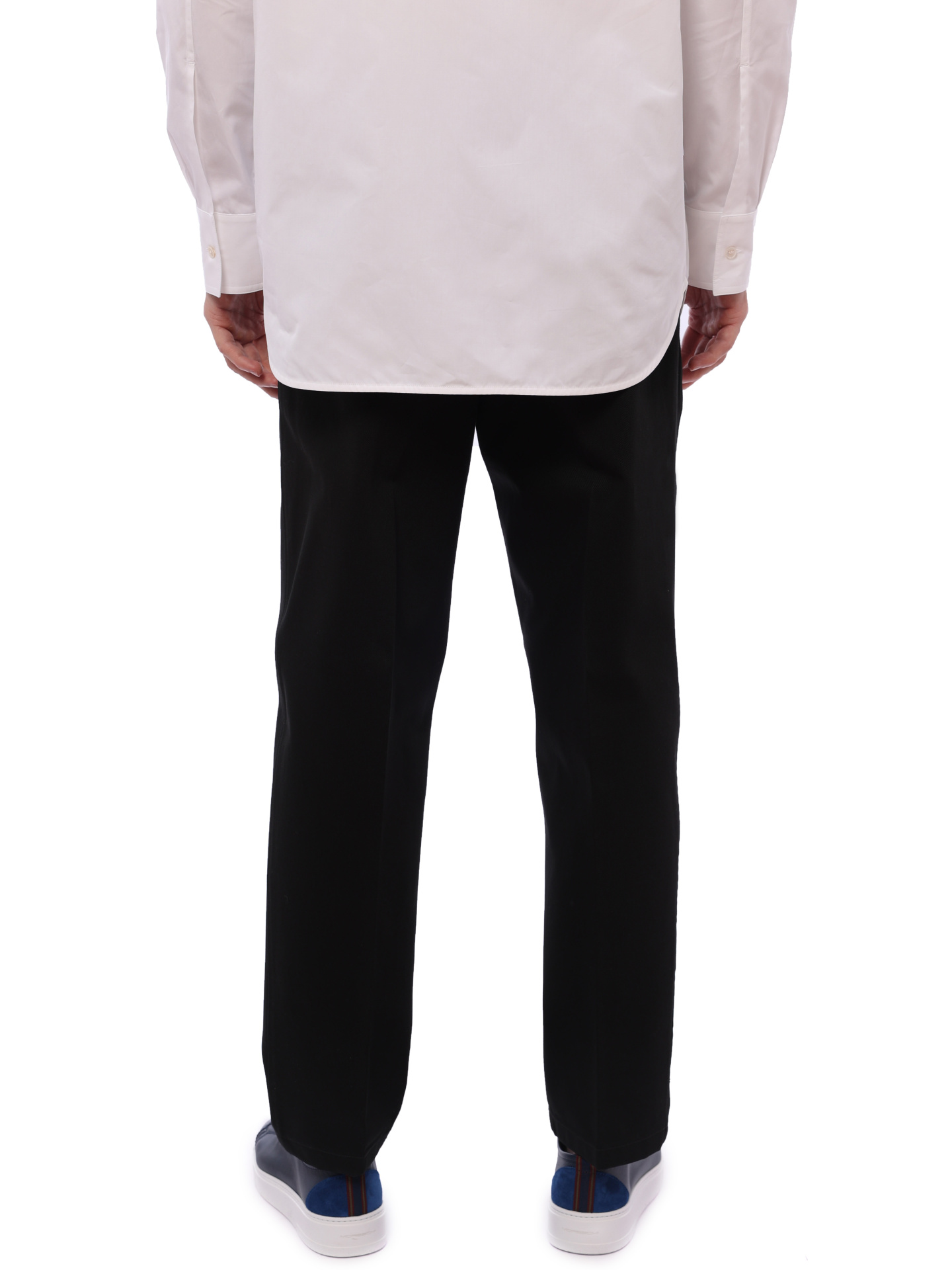 Брюки хлопковые черные прямого кроя со стрелками — купить в интернет-магазине Verdistore