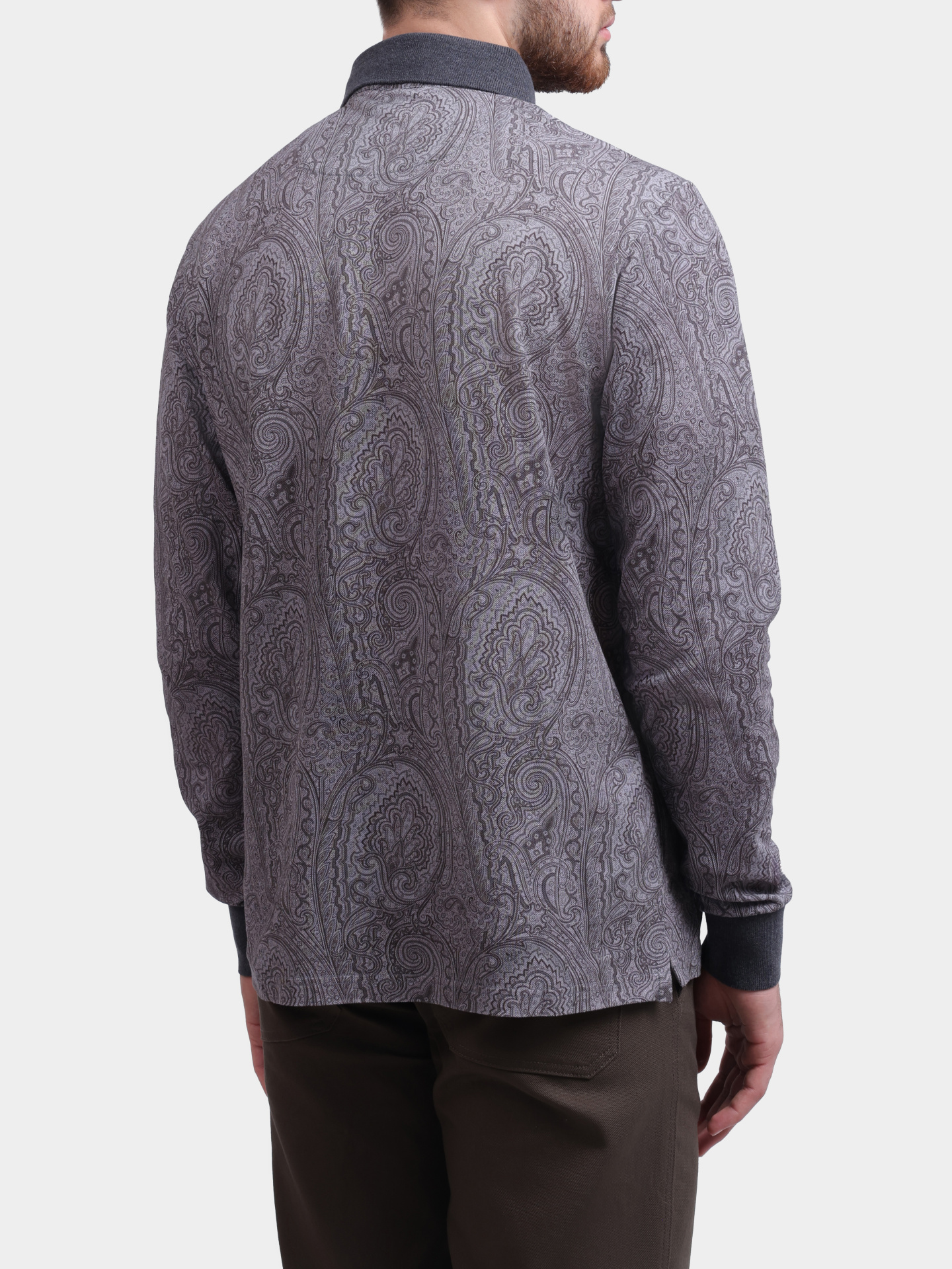Поло ETRO MRMD0013 AV884 X0831 мужское с длиннымс рукавом и принтом пейсли — купить в интернет-магазине Verdistore