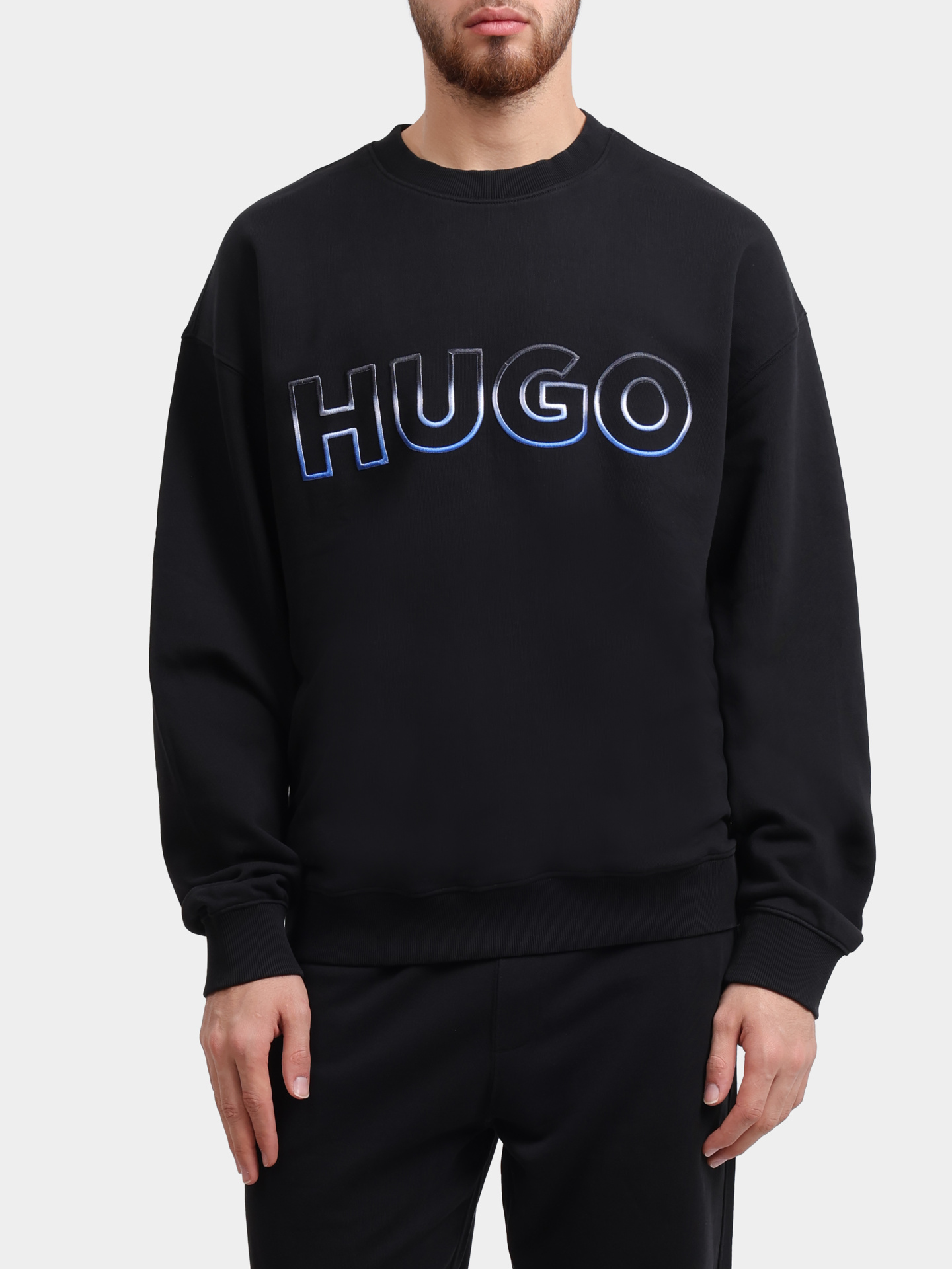 Свитшот Hugo Nogocrew 10273008 мужской с логотипом на груди — купить в интернет-магазине Verdistore