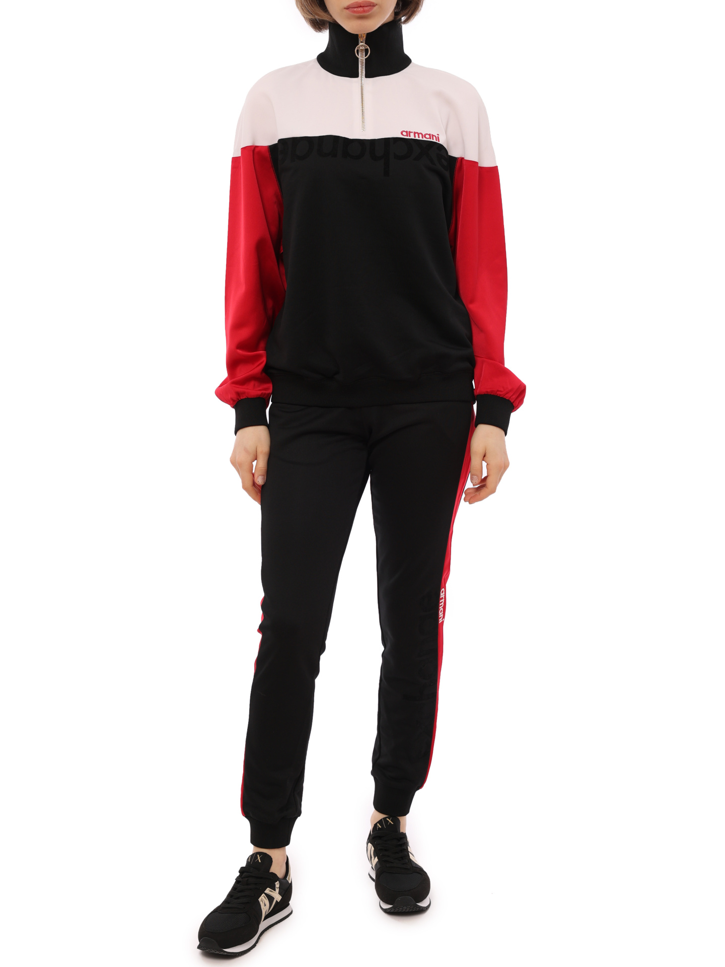 Брюки спортивные Armani Exchange 6HYP88 YJ8EZ 7280 черные женские с лампасами — купить в интернет-магазине Verdistore
