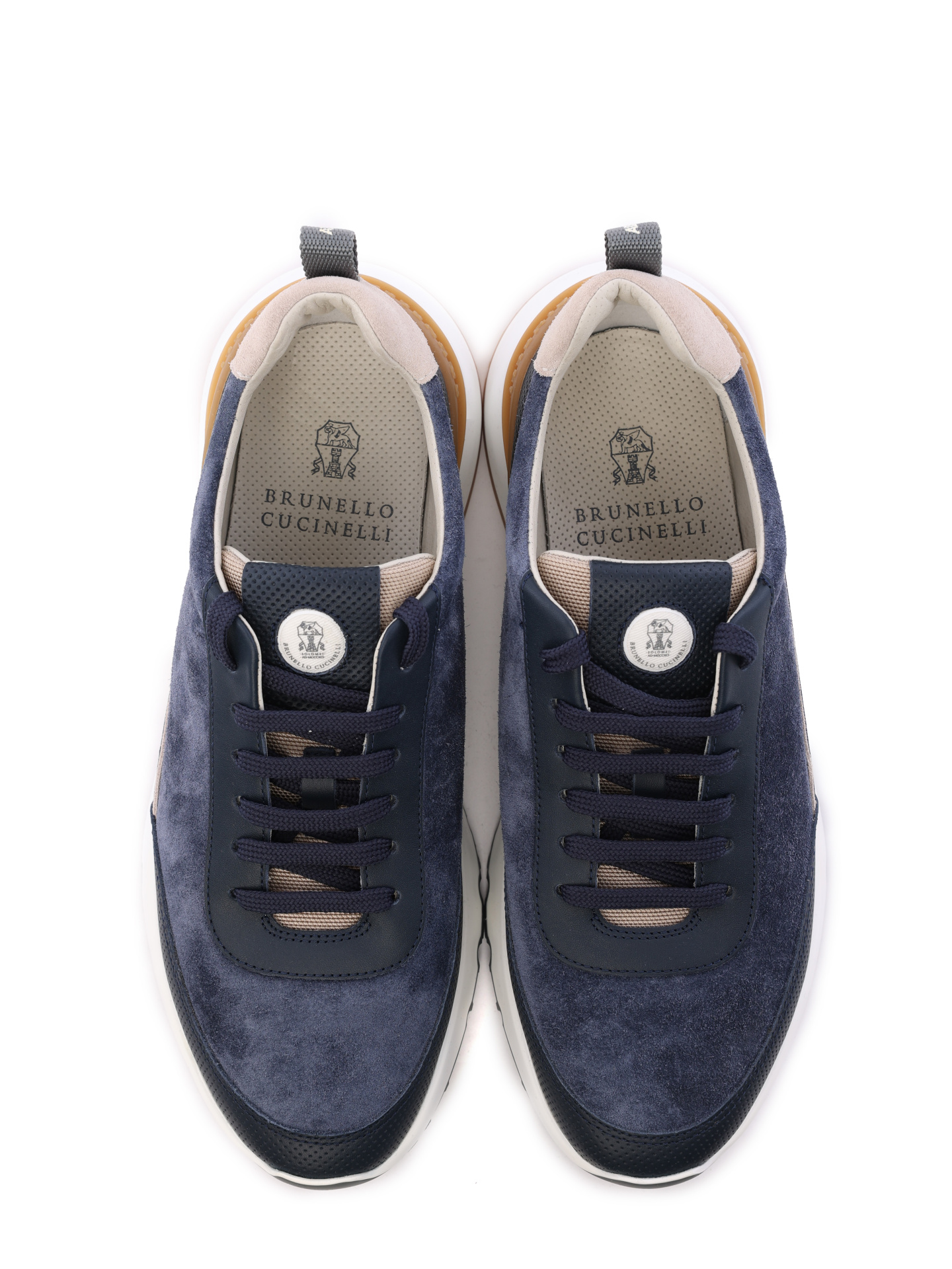 Кроссовки Brunello Cucinelli MZUSNH0278 CEB29 темно-синие мужские с перфорацией — купить в интернет-магазине Verdistore