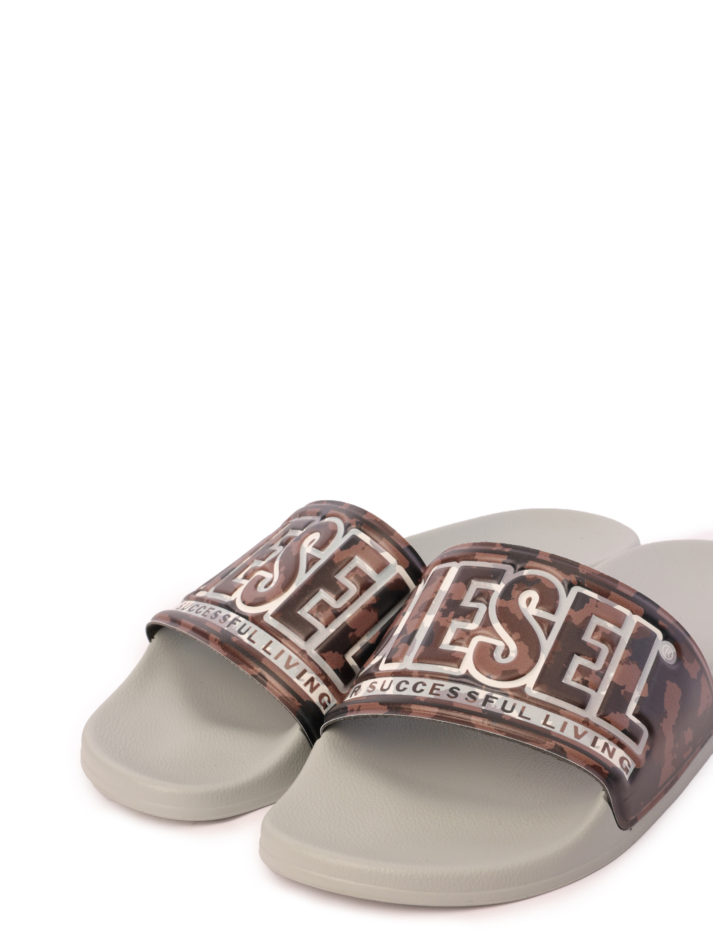 Шлепанцы Diesel Y03211P5605H9851 комбинированные мужские с логотипом — купить в интернет-магазине Verdistore