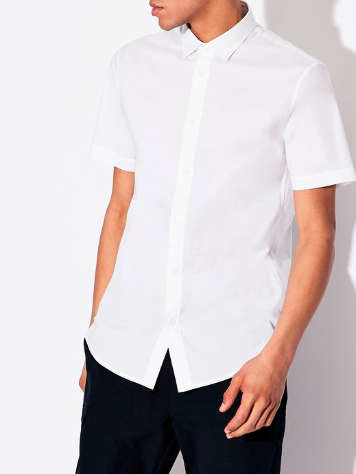 Рубашка Armani Exchange 3HZC07 ZNEAZ 1100 белая мужская с логотипом на спине — купить в интернет-магазине Verdistore