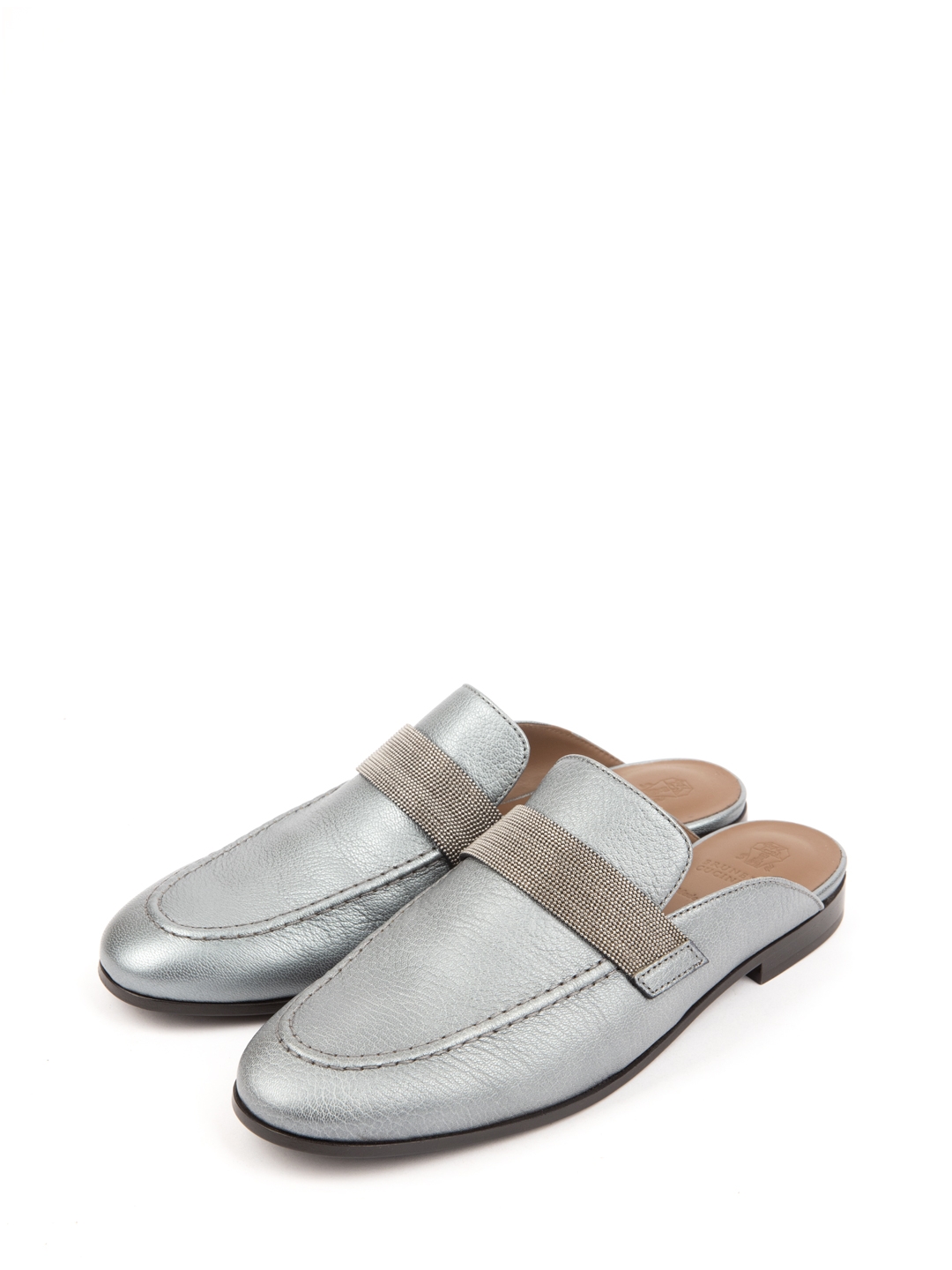 Шлепки Brunello Cucinelli MZGIC1109 кожаные женские — купить в интернет-магазине Verdistore
