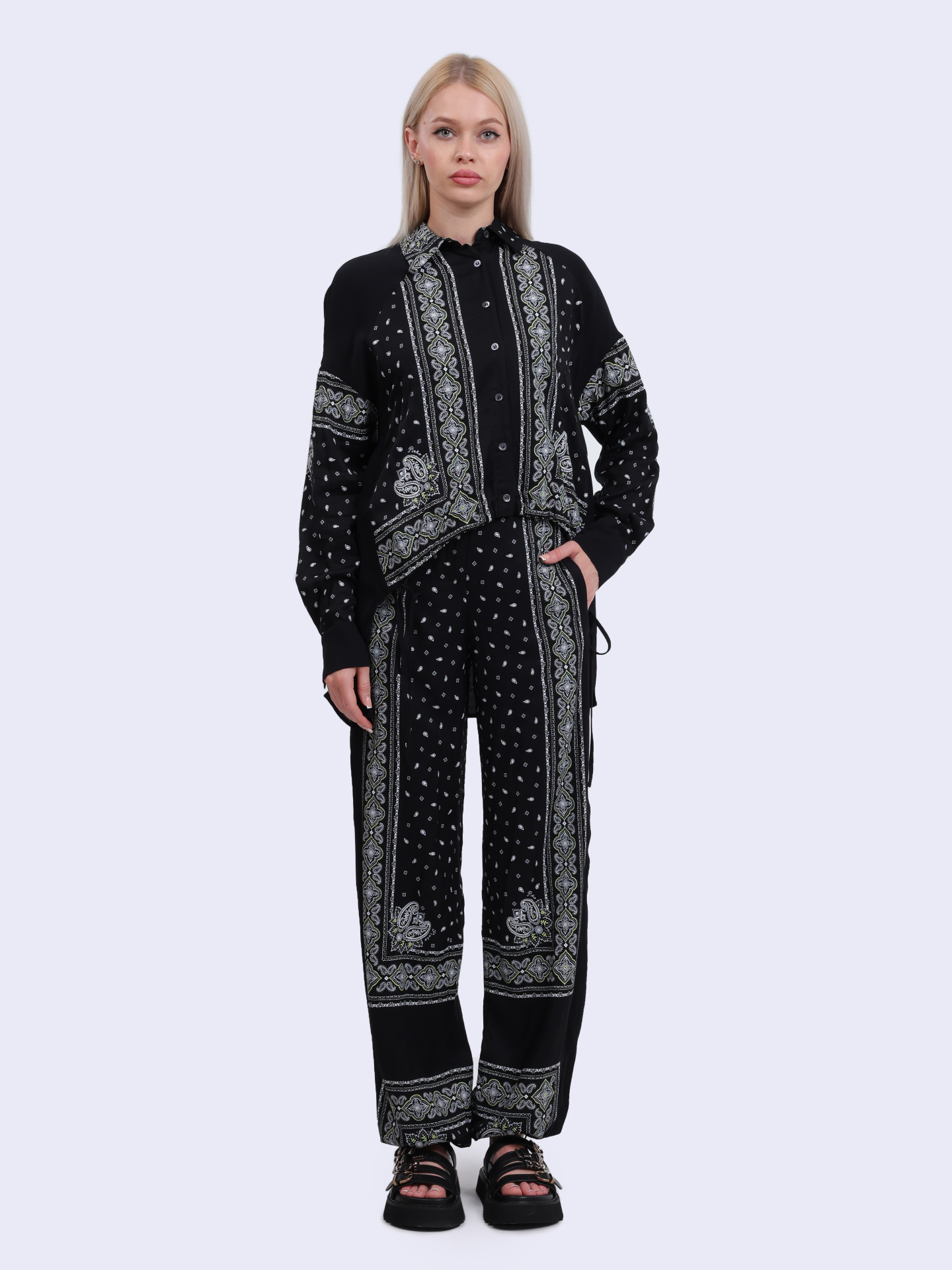 Рубашка Pinko 104664 A2CK Z1T черная женская с принтом — купить в интернет-магазине Verdistore