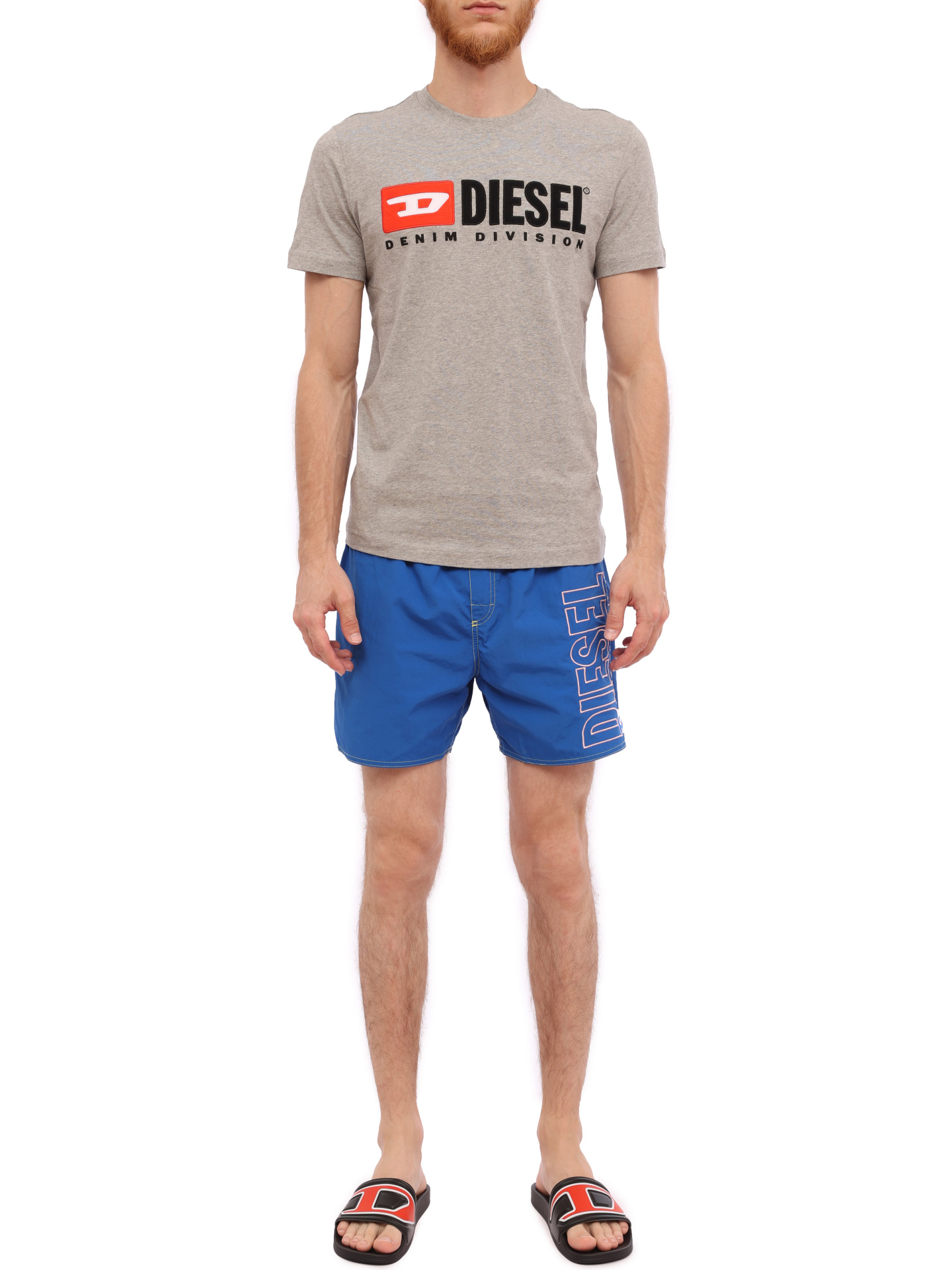 Шорты Diesel 00SV9U0PCAU8HY синие мужские с логотипом — купить в интернет-магазине Verdistore