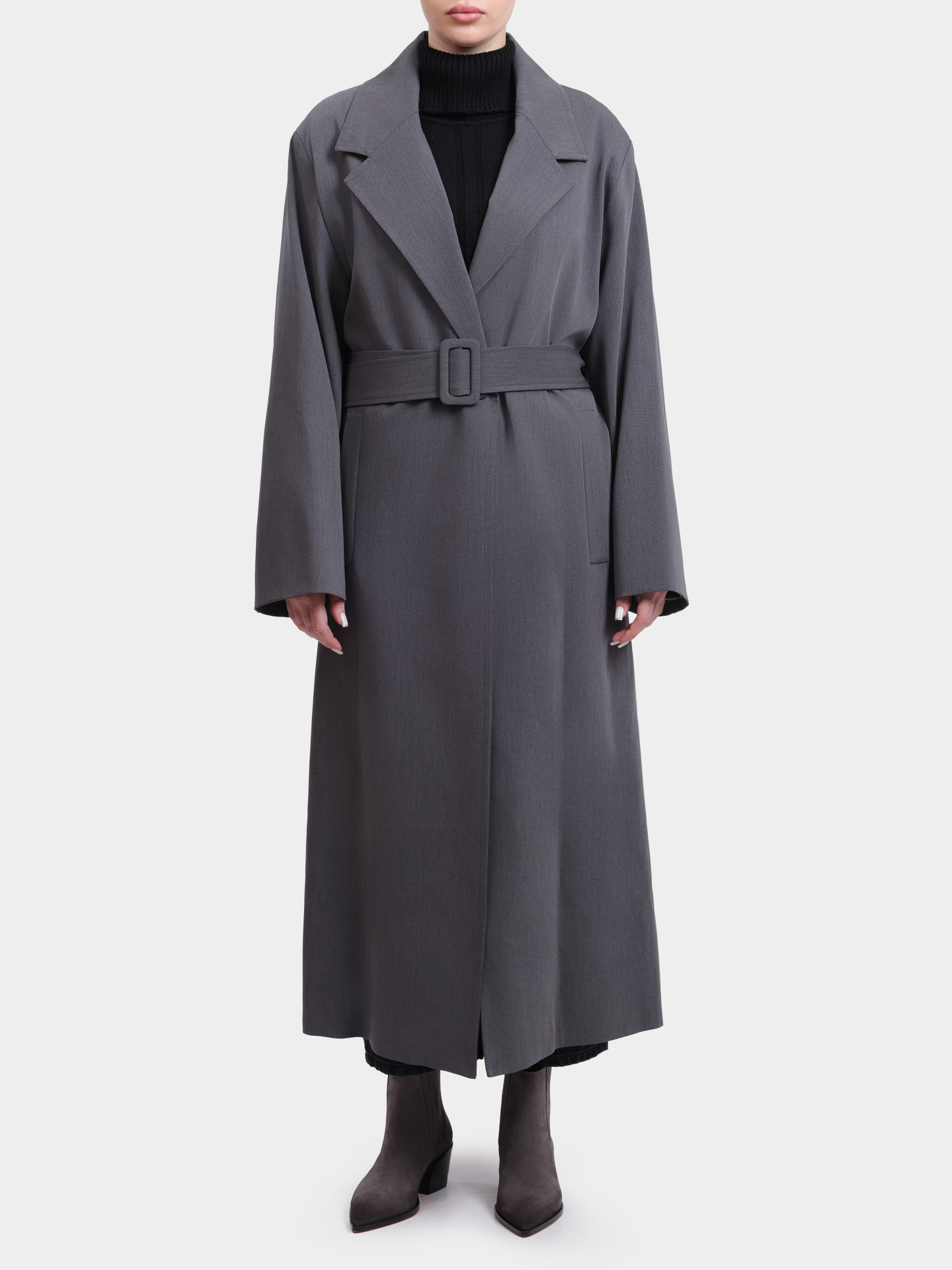 Тренч Alpha Studio AD-4668N 2004 серый женский с поясом — купить в интернет-магазине Verdistore