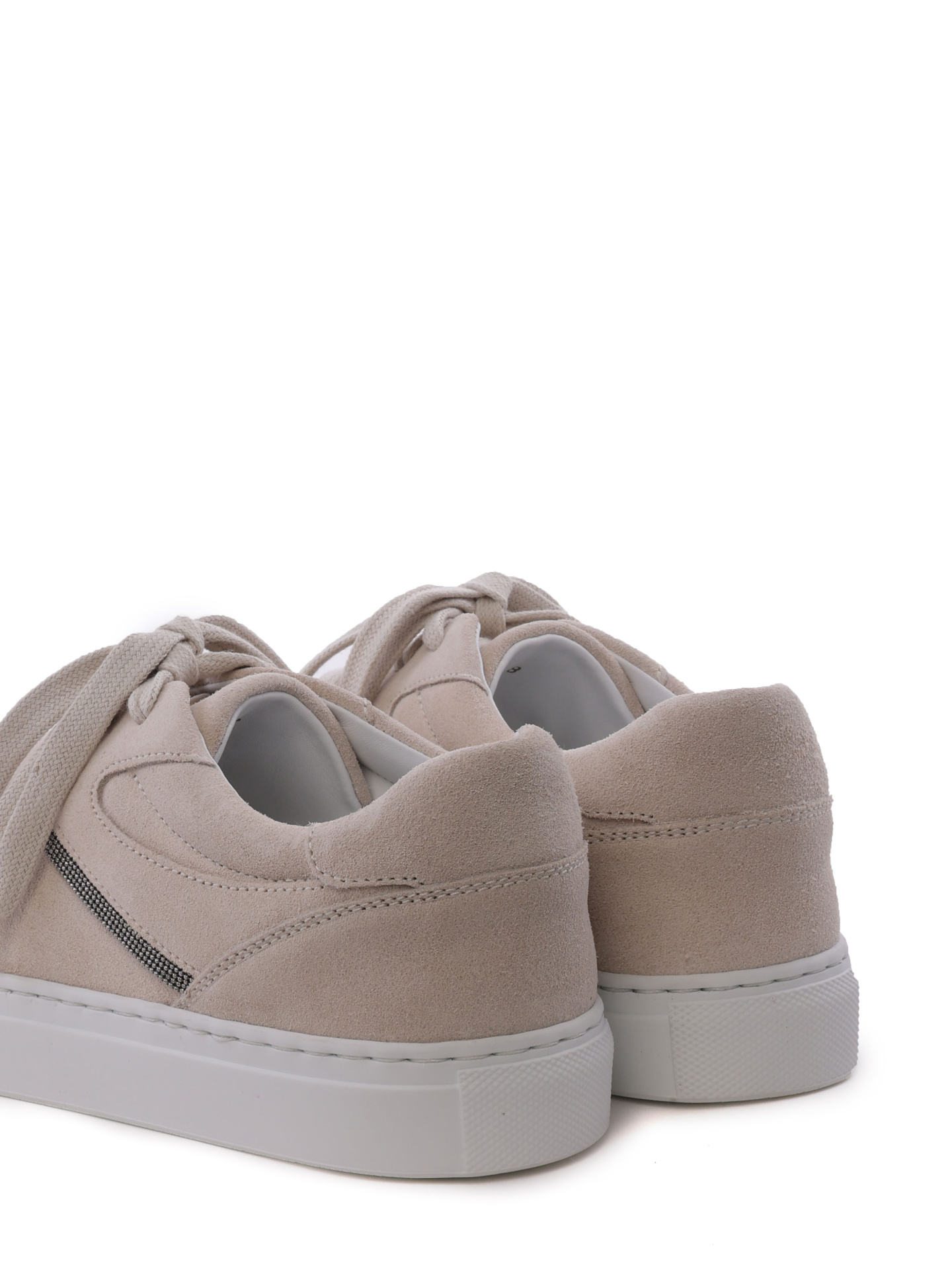 Кеды Brunello Cucinelli MZSFGB1123 C8198 молочные женские из замши — купить в интернет-магазине Verdistore