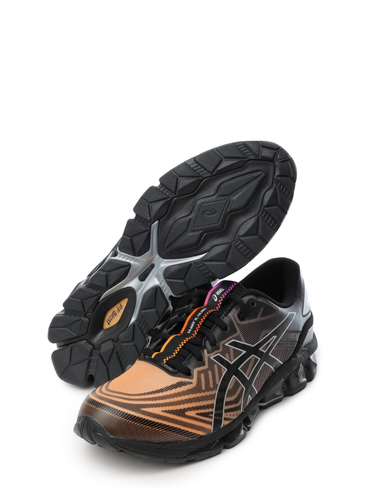 Кроссовки Asics 1201A915 003 черные мужские с оранжевым градиентом — купить в интернет-магазине Verdistore