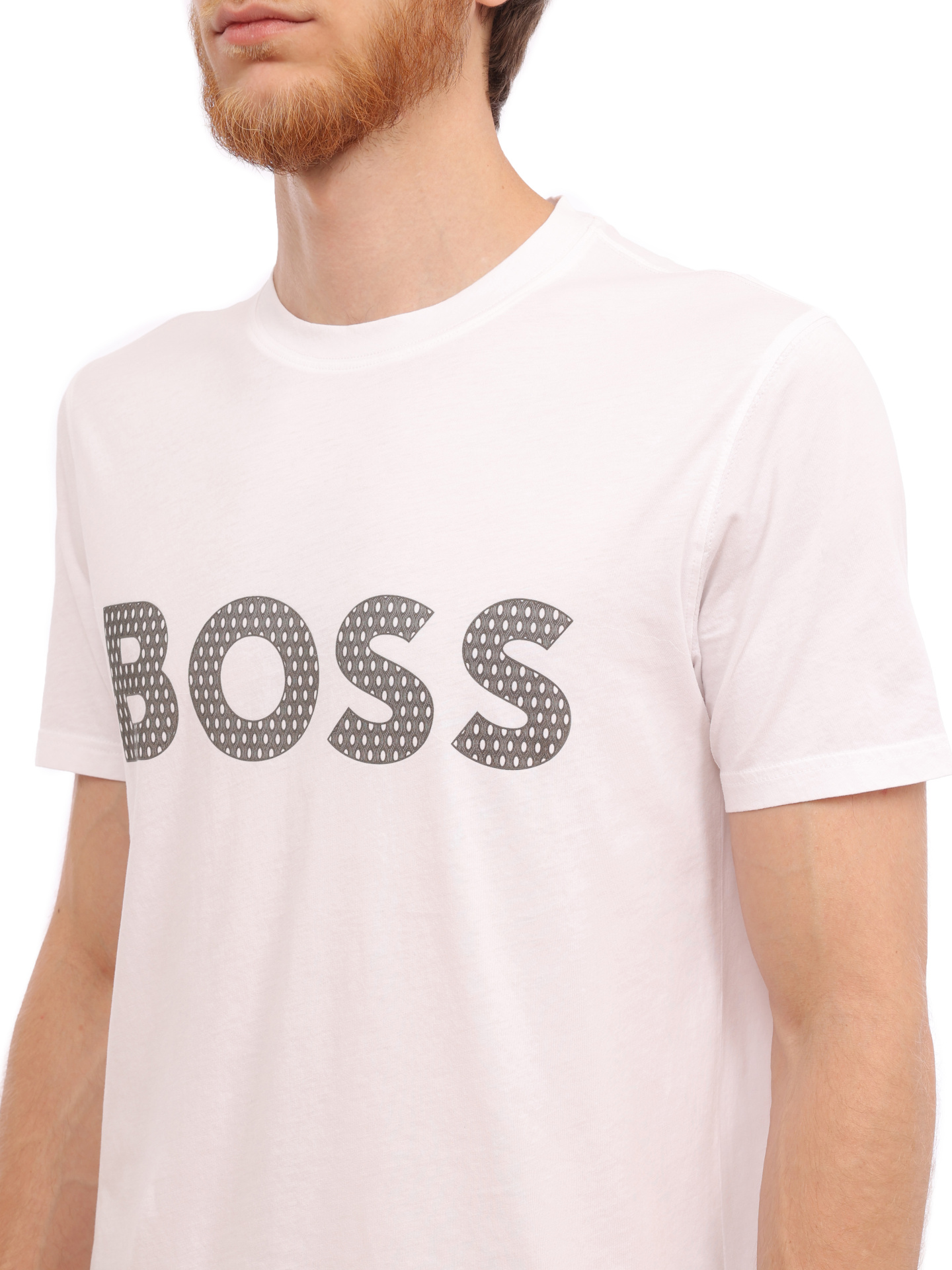 Футболка Boss 50495719 100 белая мужская с логотипом — купить в интернет-магазине Verdistore