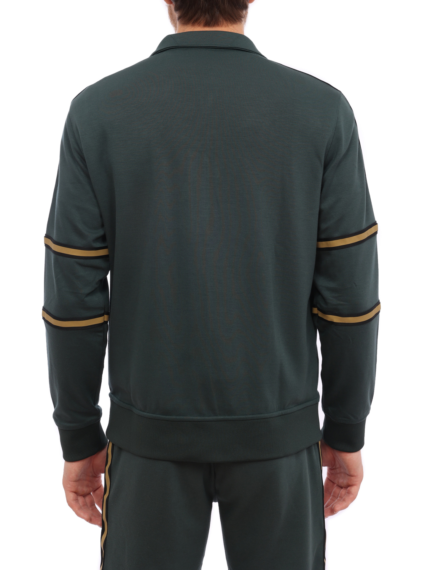 Мастерка Armani Exchange 3RZMRA Z9N1Z 0899 темно-зеленая мужская с контрастными полосами — купить в интернет-магазине Verdistore