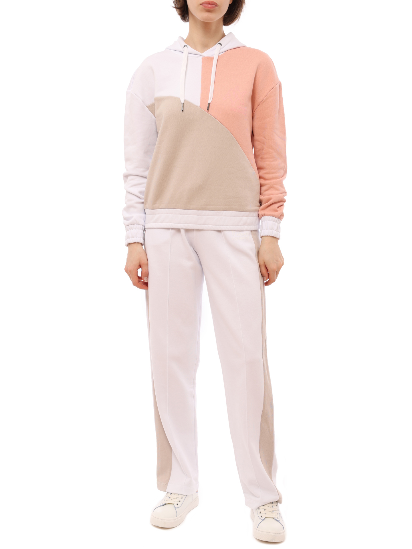 Худи Armani Exchange 3RYM79 YJDHZ 41BB комбинированное женское из хлопка — купить в интернет-магазине Verdistore