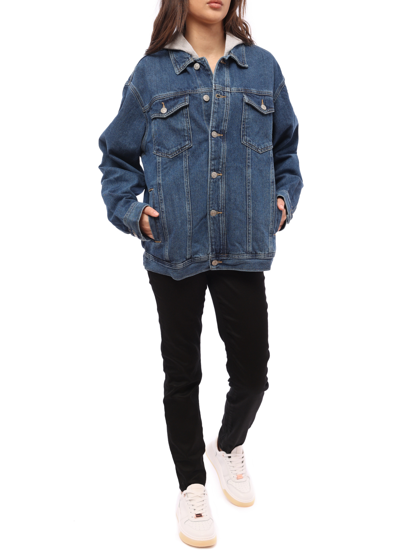 Куртка Armani Exchange 6GZB33 Z2QWZ джинсовая женская с капюшоном — купить в интернет-магазине Verdistore
