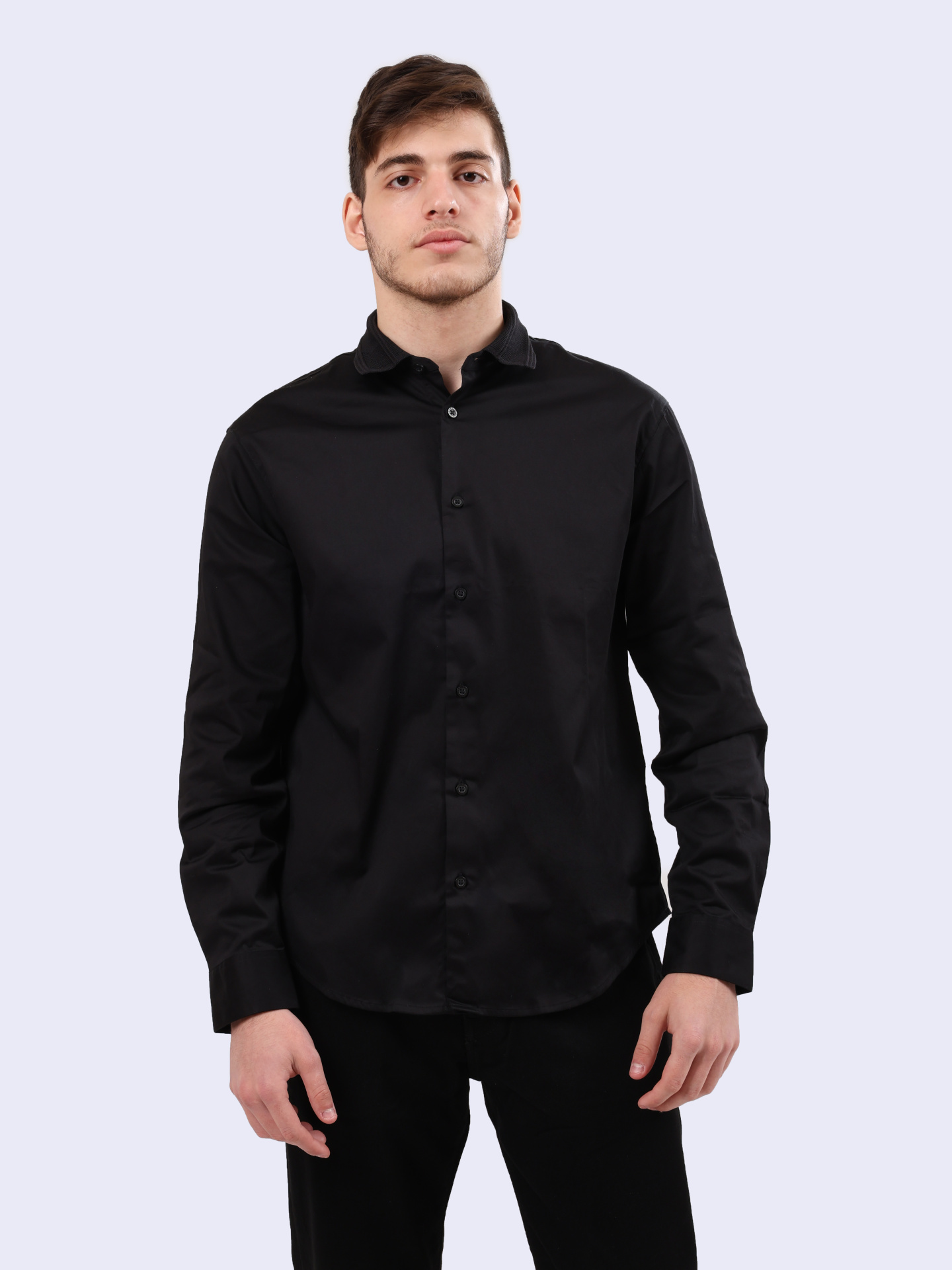 Рубашка Armani Exchange 6DZCL6 ZN10Z 1200 черная мужская — купить в интернет-магазине Verdistore
