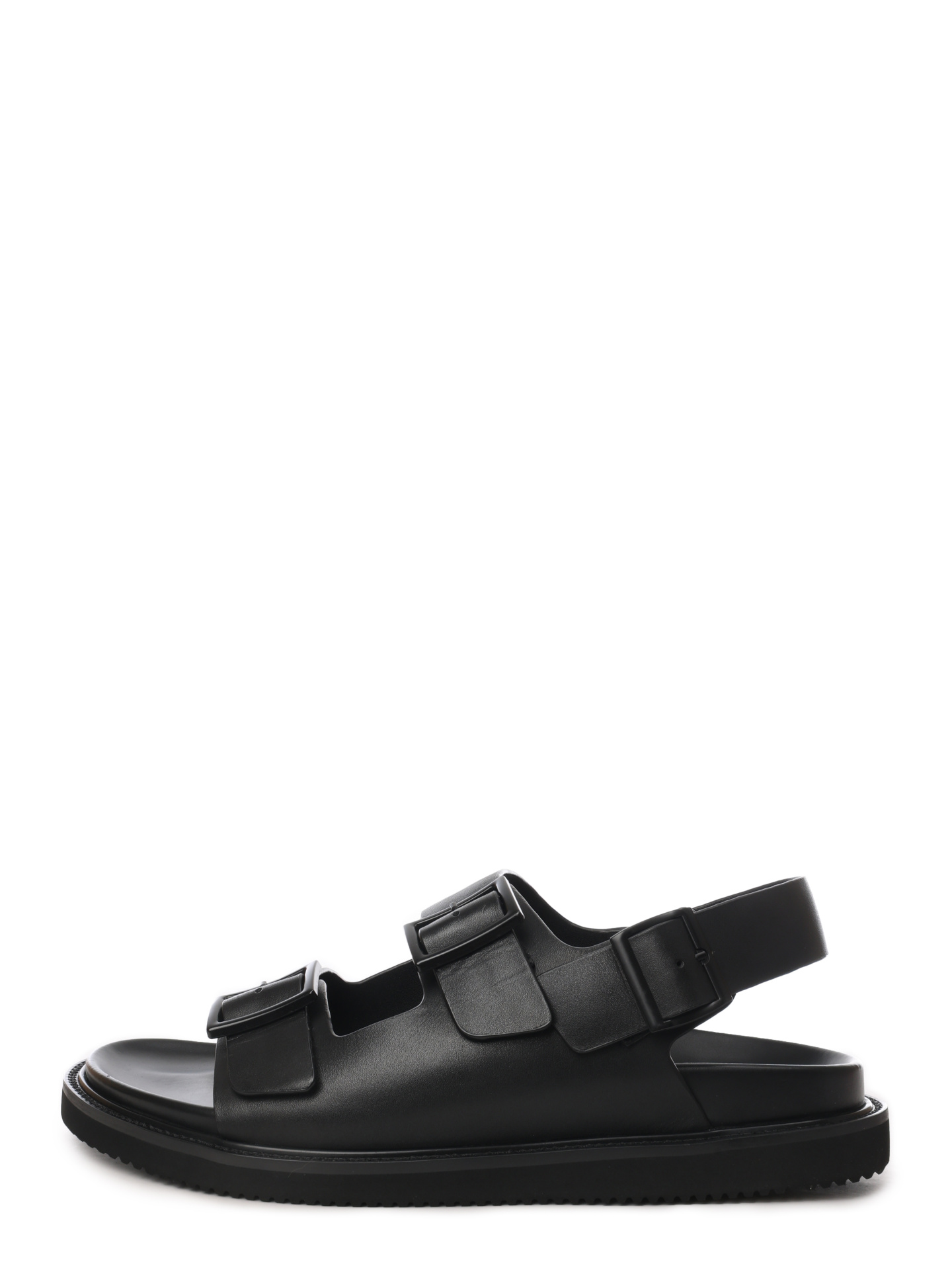 Сандалии черные с двумя широкими ремешками с пряжками — купить в интернет-магазине Verdistore