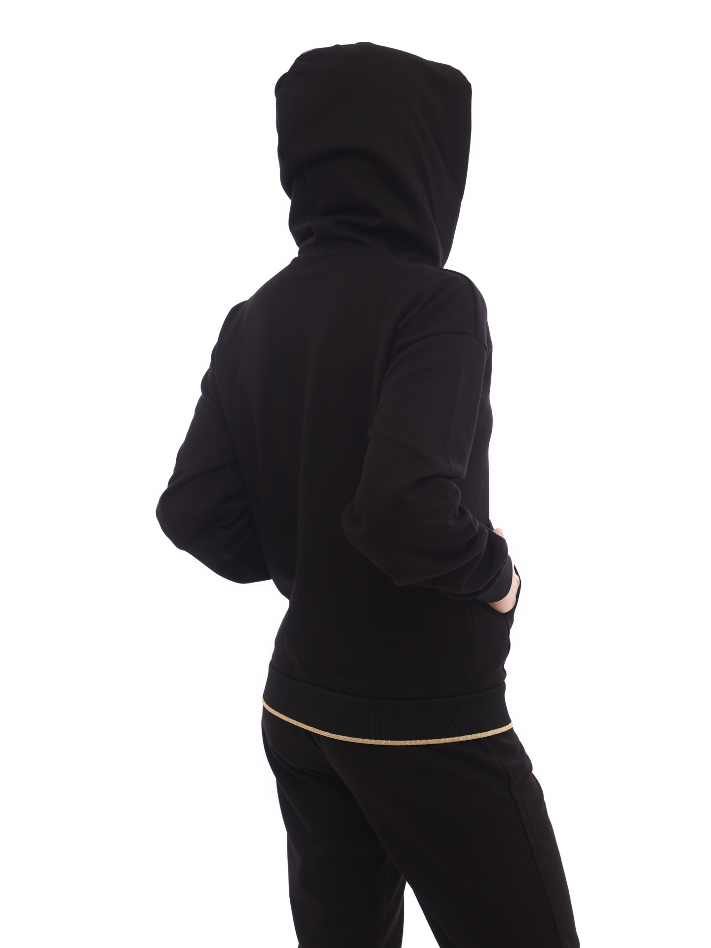 Мастерка Armani Exchange 3LYMGA YJ1GZ 02DX черная женская с золотистой отделкой — купить в интернет-магазине Verdistore