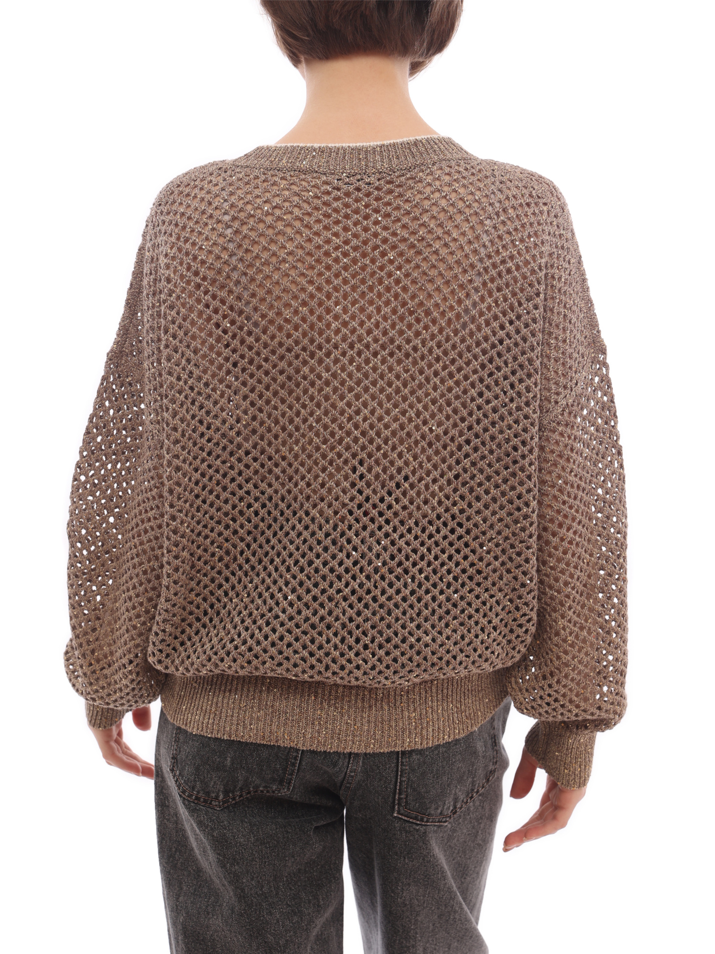 Джемпер Brunello Cucinelli MAJ585210 C1314 сетчатый женский — купить в интернет-магазине Verdistore