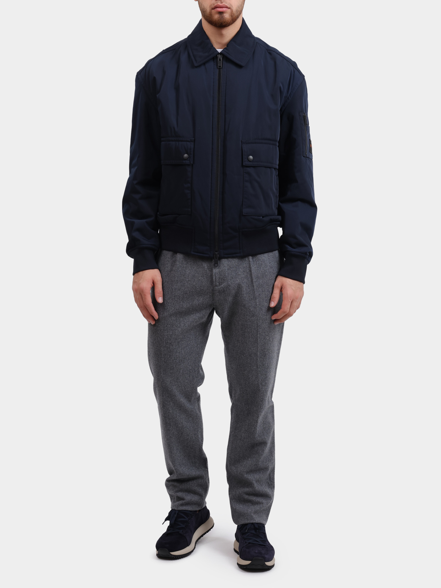 Бомбер Boss 50543492 404 темно-синий мужской — купить в интернет-магазине Verdistore