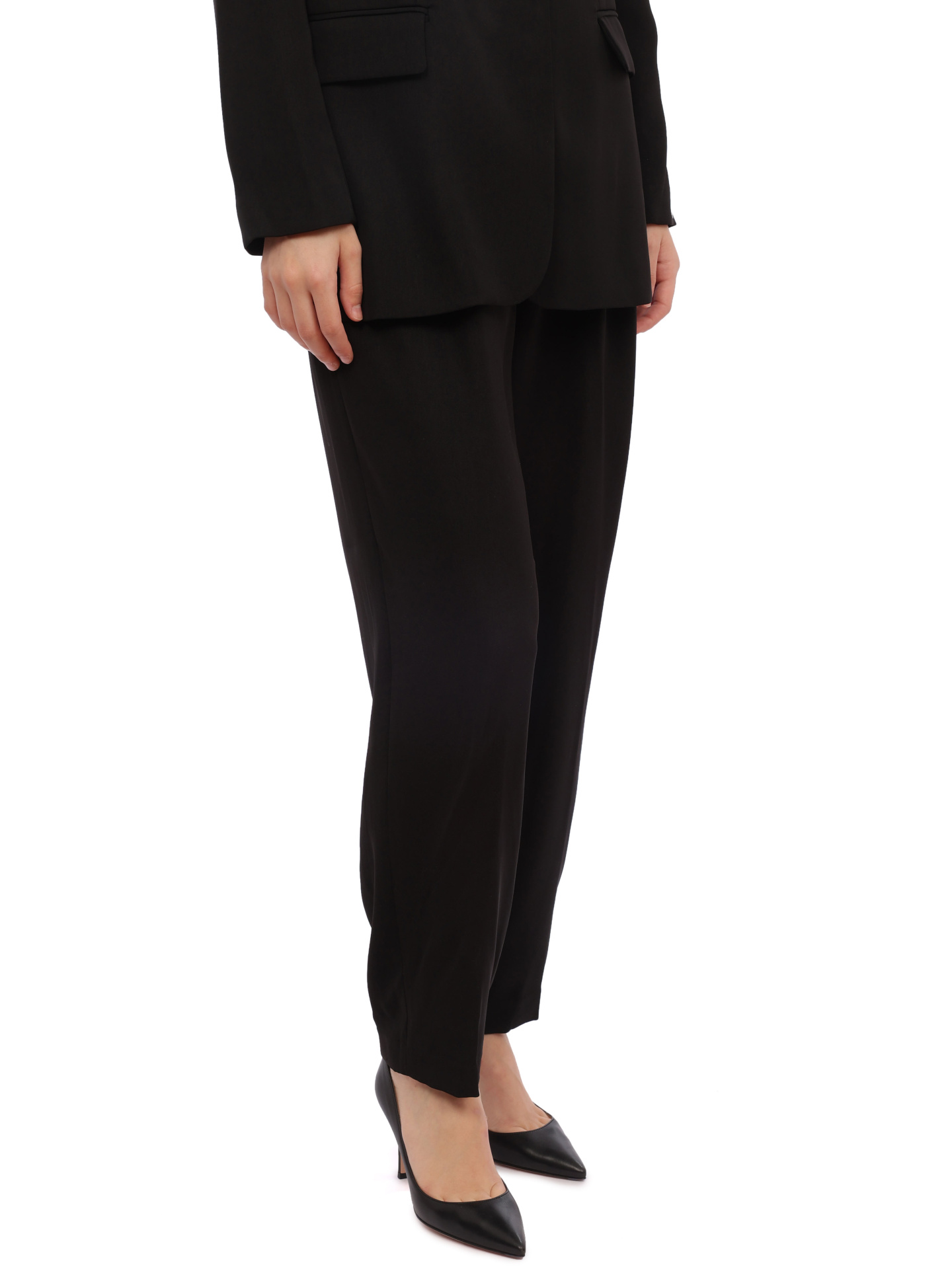 Брюки Armani Exchange 6RYP05 YN4LZ 1200 черные женские с логотипом — купить в интернет-магазине Verdistore