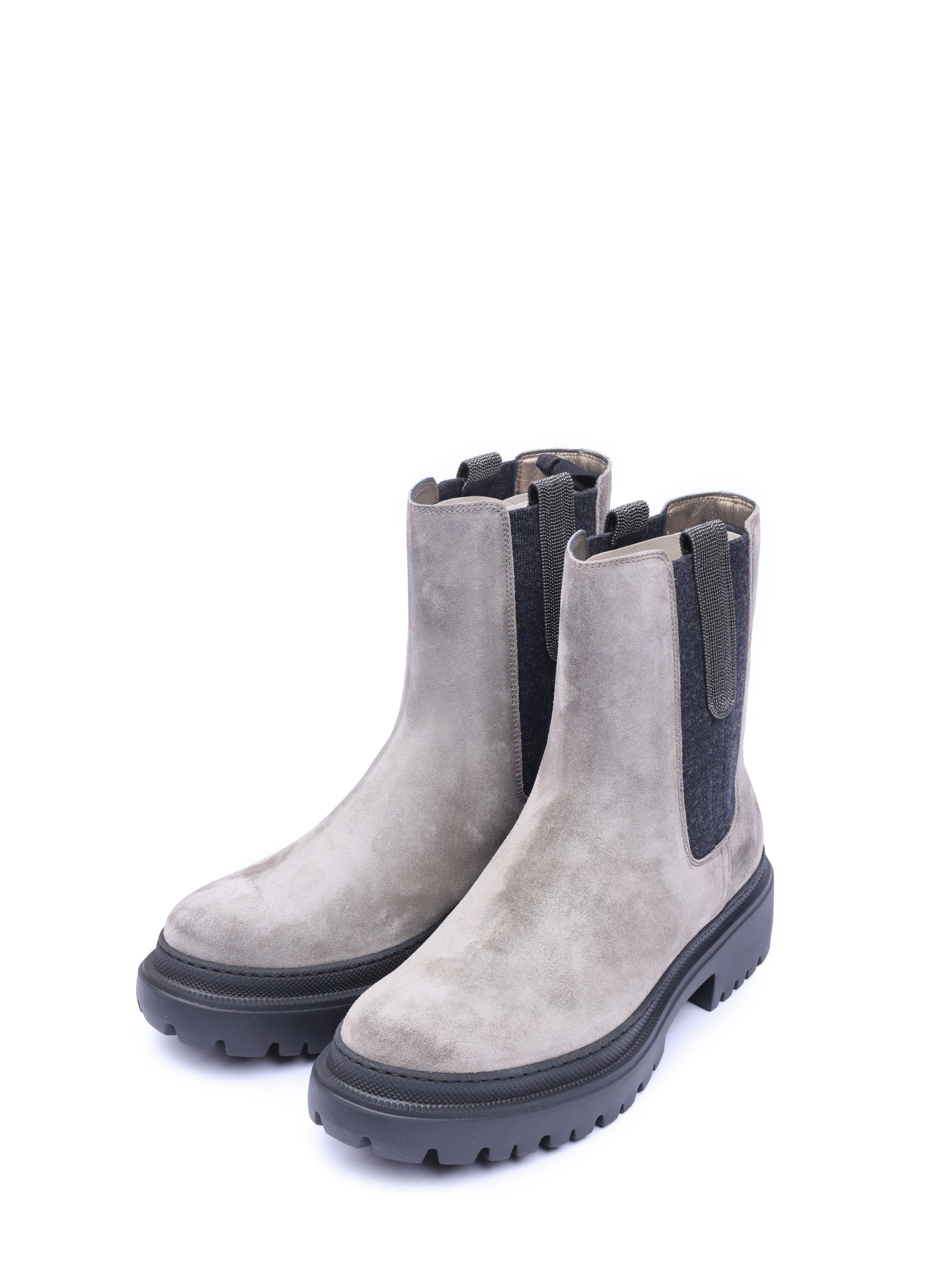 Ботинки Brunello Cucinelli MZSFG2008 C8212 серые женские из замши — купить в интернет-магазине Verdistore