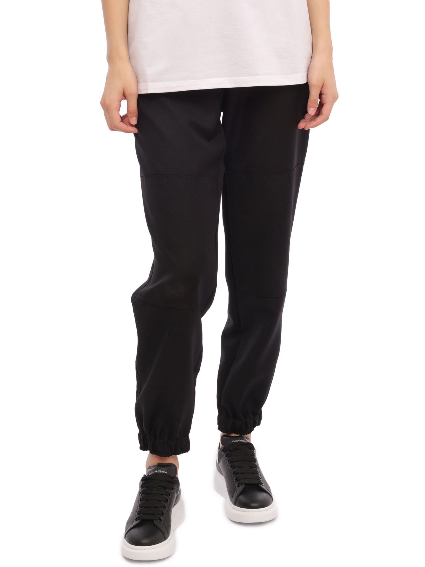 Брюки Alexander McQueen 678056-QSU63 1000 черные женские — купить в интернет-магазине Verdistore