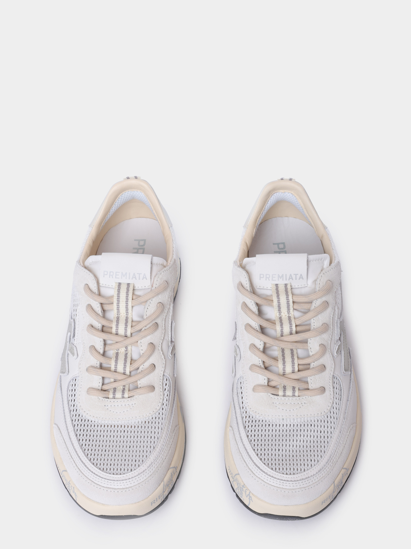 Кроссовки Premiata Sport NOUS VAR 8106 белые мужские комбинированные с перфорацией — купить в интернет-магазине Verdistore