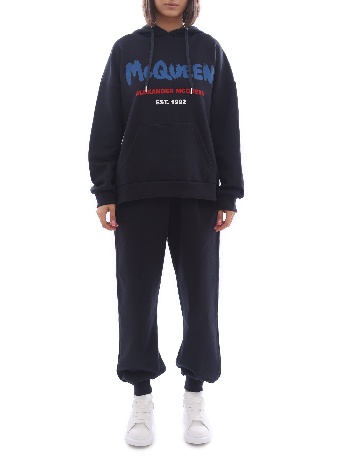 Брюки Alexander McQueen 658545-QZAD5 0415 синие женские — купить в интернет-магазине Verdistore