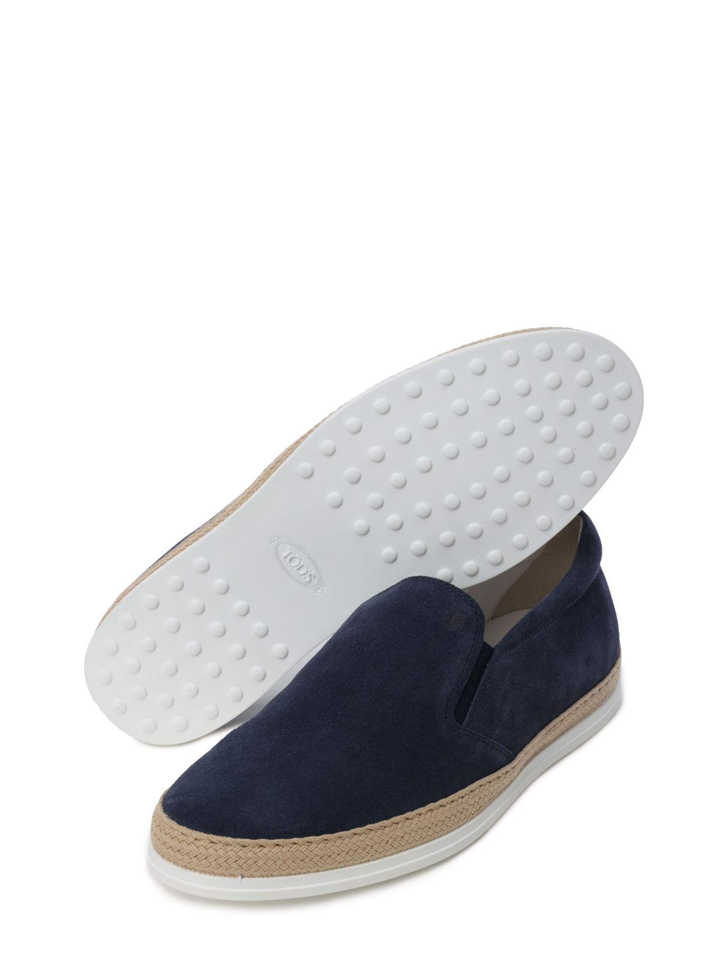 Слипоны темно-синие замшевые на комбинированной подошве — купить в интернет-магазине Verdistore