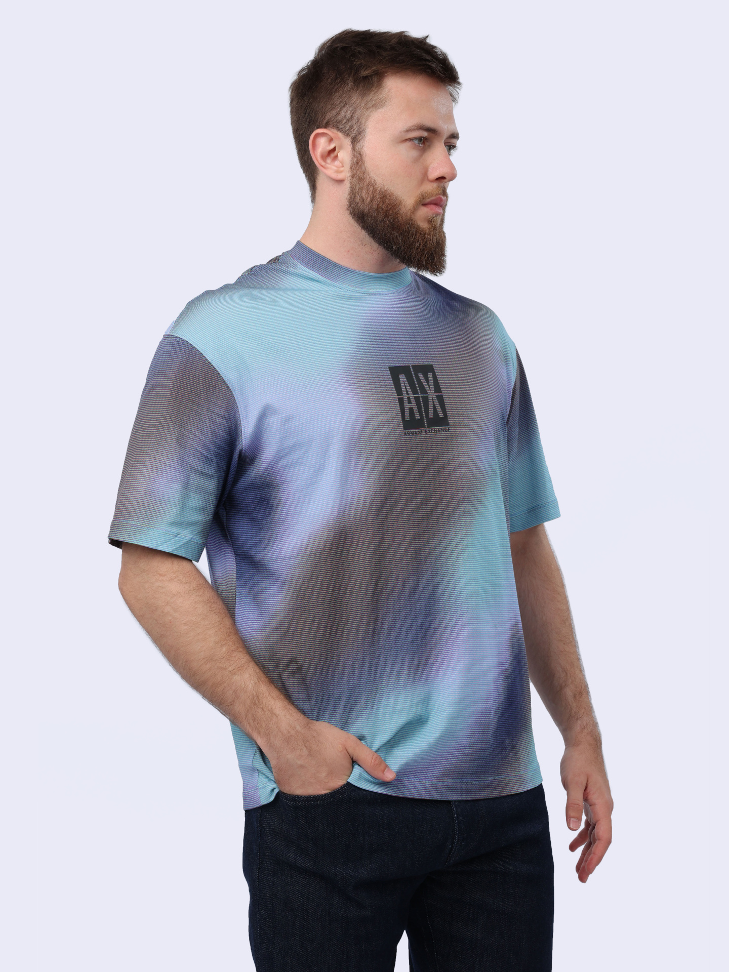 Футболка Armani Exchange 3DZMJN ZJH4Z 75AE хлопковая мужская с принтом — купить в интернет-магазине Verdistore