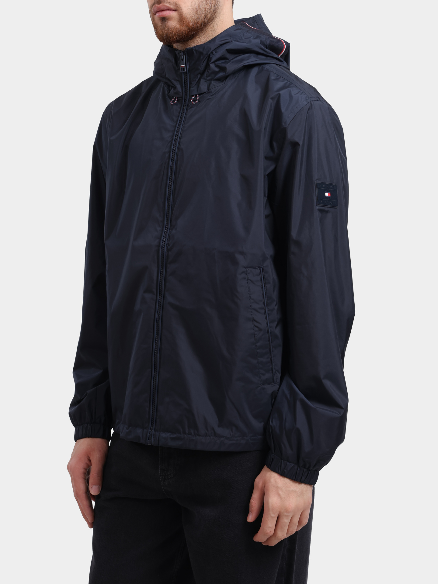 Мастерка Tommy Hilfiger MW0MW40225 темно-синяя мужская с капюшоном — купить в интернет-магазине Verdistore