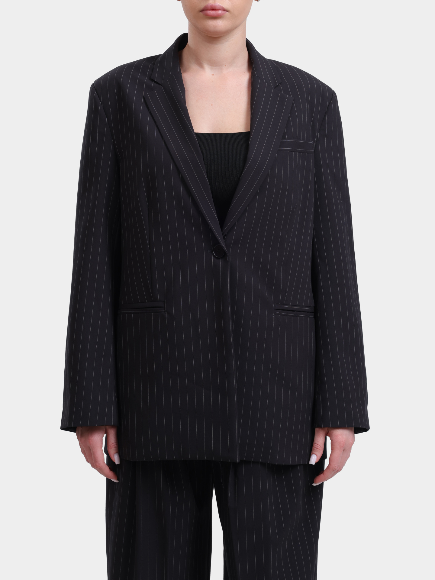 Жакет MEIMEIJ T03 G5891 черный женский в полоску — купить в интернет-магазине Verdistore