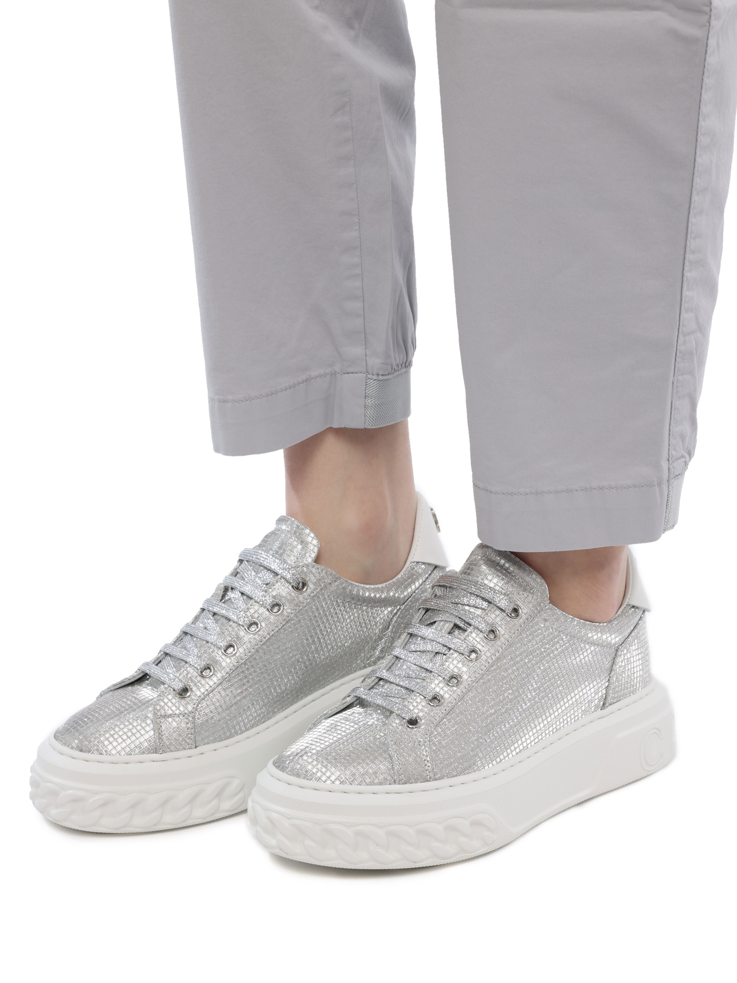Кеды Casadei 2X001X0201C2350A005 серебристые женские — купить в интернет-магазине Verdistore