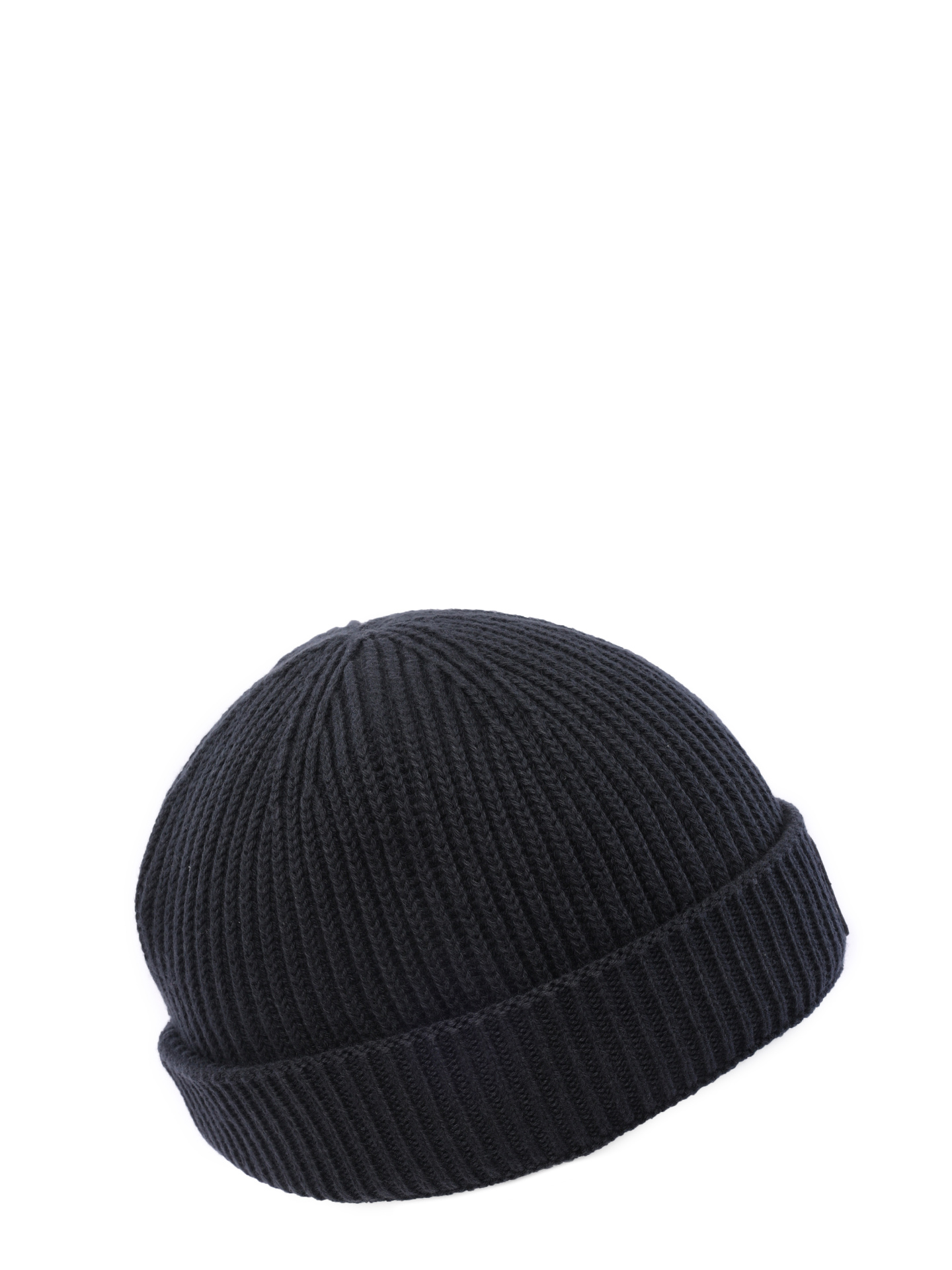 Шапка черная вязаная с отворотом  — купить в интернет-магазине Verdistore