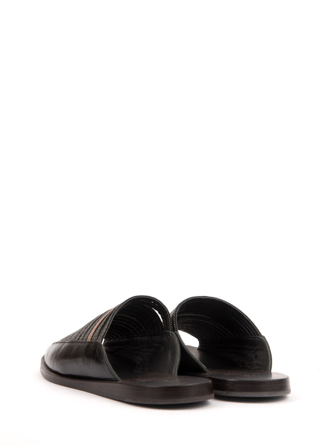 Тапки Brunello Cucinelli MZSCC1446 кожаные женские — купить в интернет-магазине Verdistore