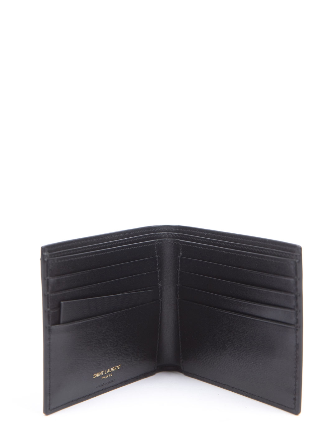 Кожаное портмоне с золотым логотипом и карманами — купить в интернет-магазине Verdistore