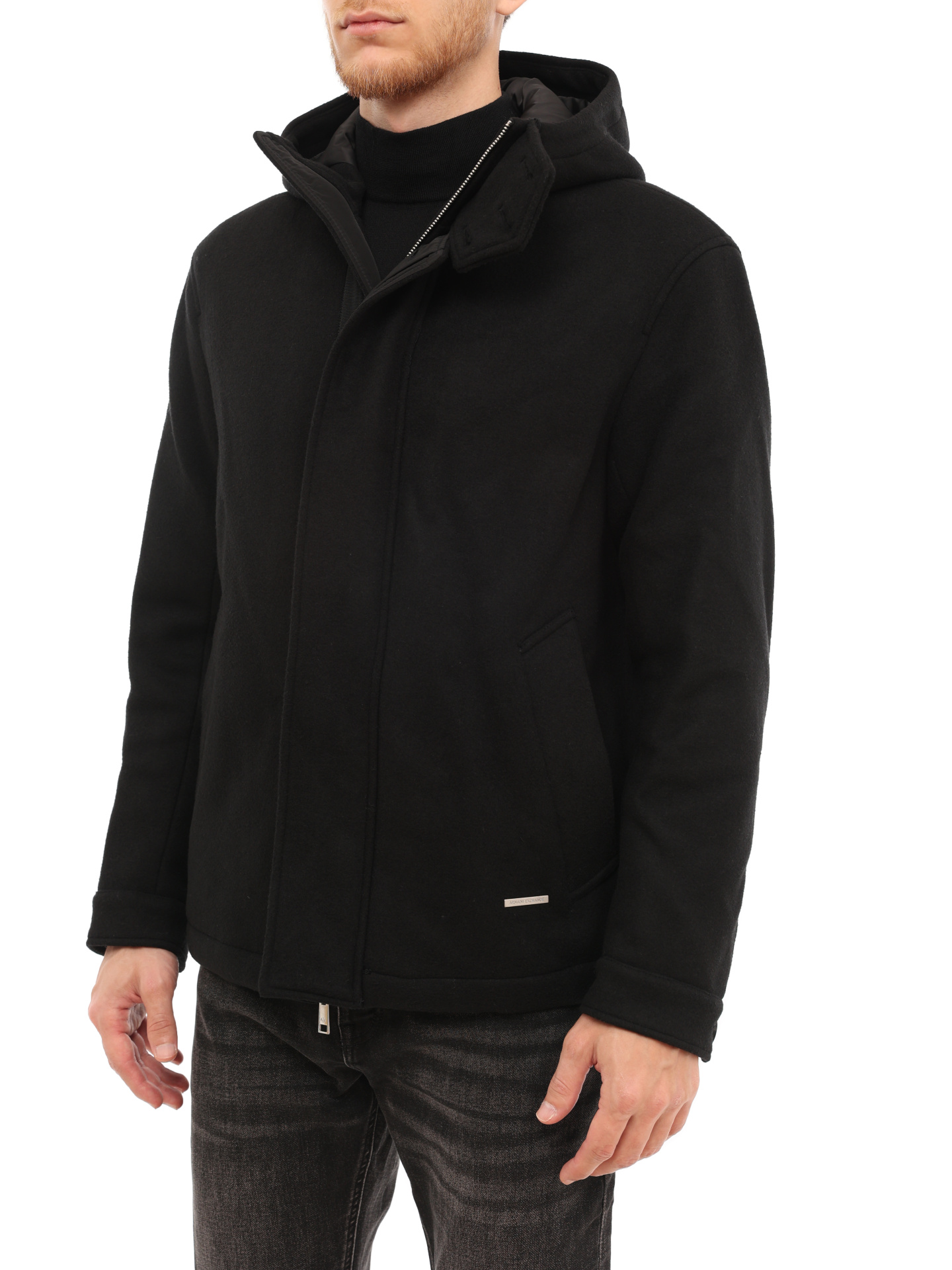 Куртка Armani Exchange 6LZB30 ZNIKZ 1200 черная мужская из шерсти — купить в интернет-магазине Verdistore